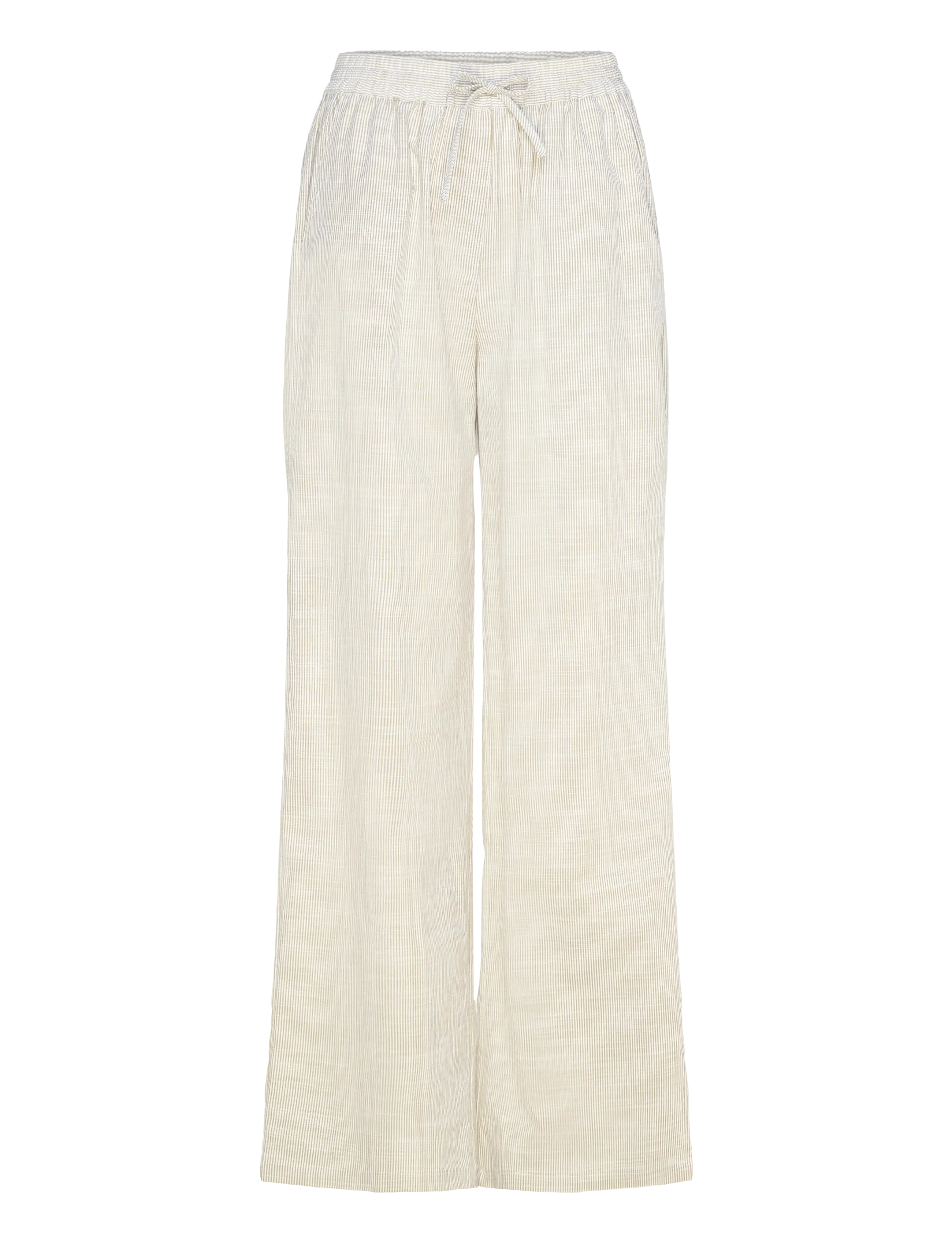 Coster Copenhagen GWEN long pants - Sille fit - Coster Copenhagen - GREEN STRIPE / cream