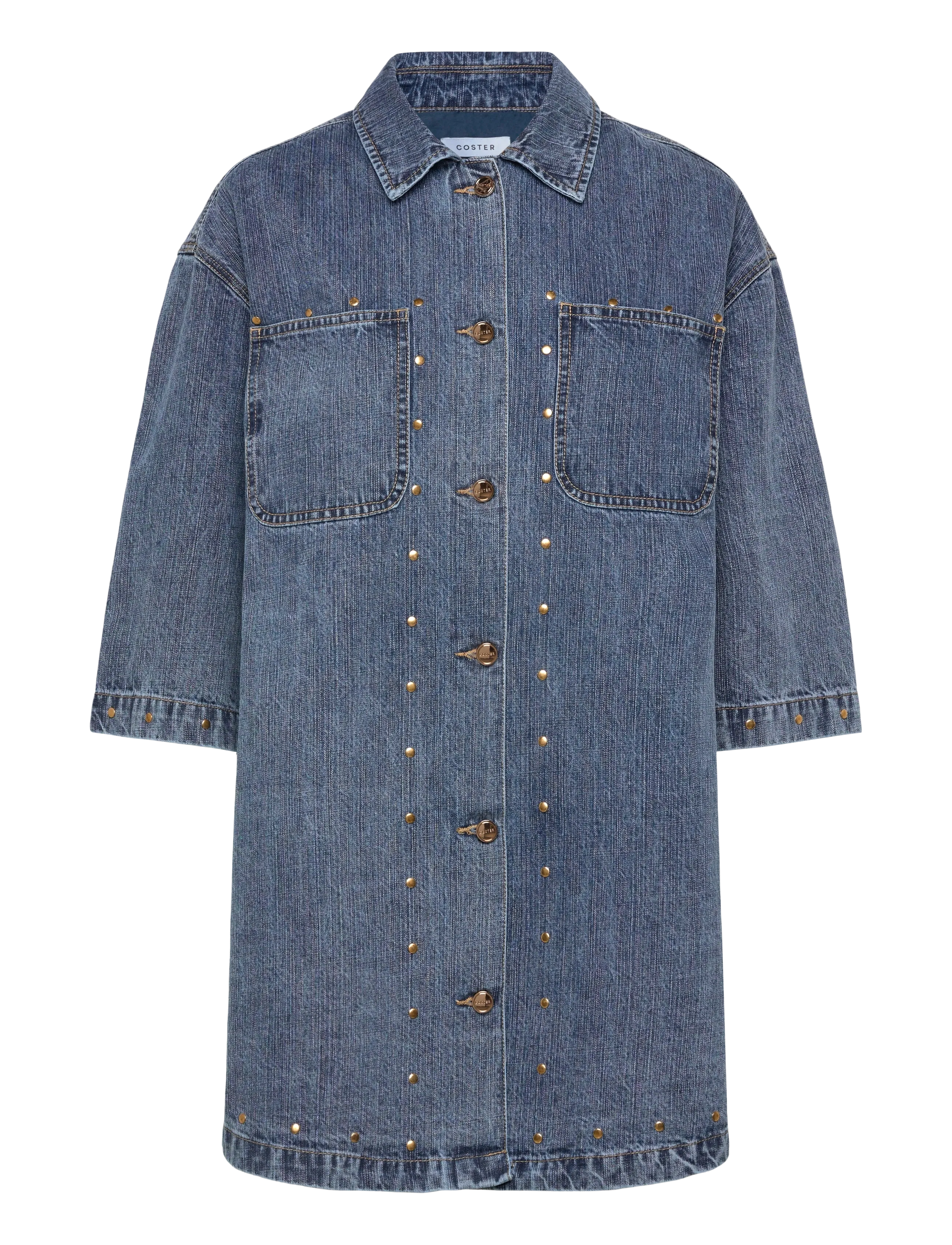 Coster Copenhagen Denim tunika with eyelets - Coster Copenhagen - LIGHT BLUE DENIM / blue