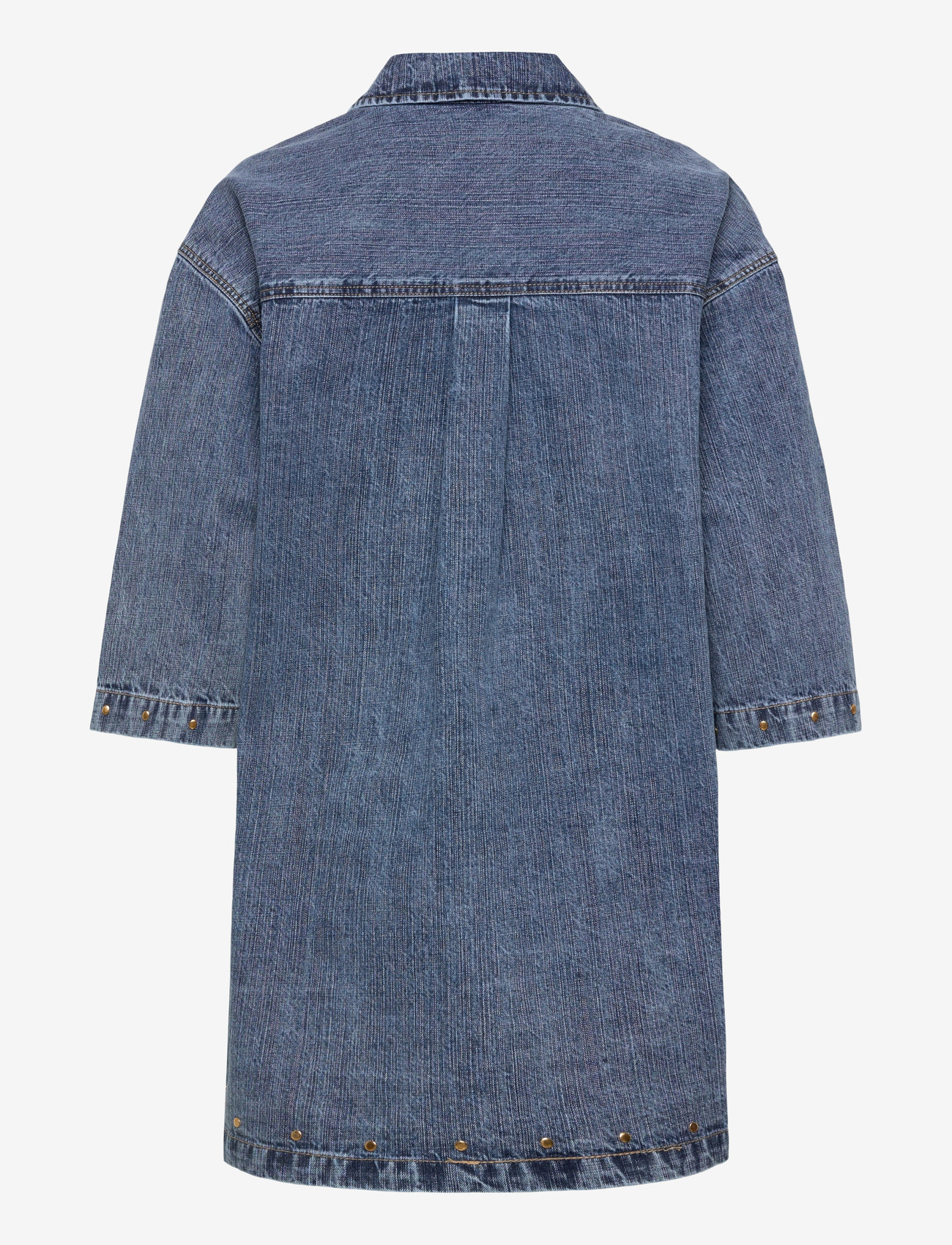 Coster Copenhagen - Denim tunika with eyelets - skjortklänningar - light blue denim - 1