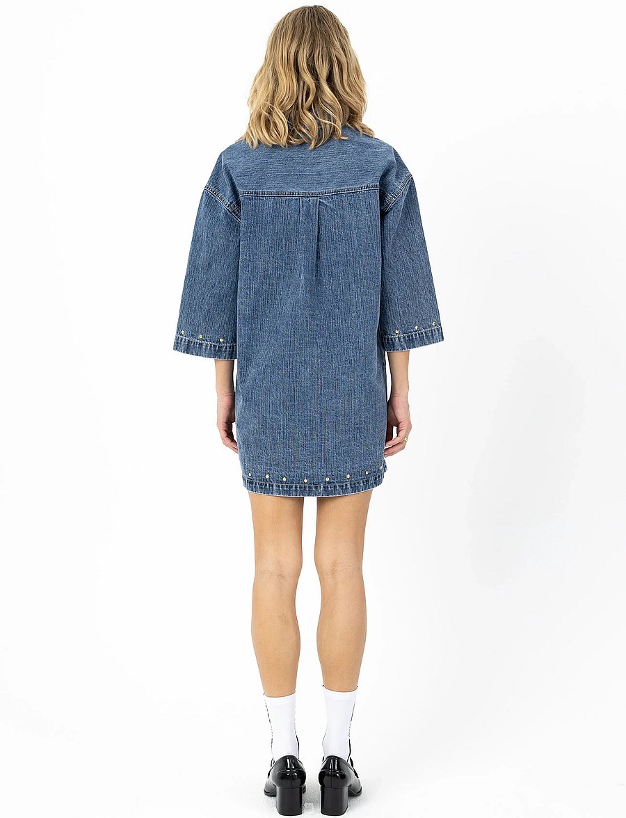 Coster Copenhagen - Denim tunika with eyelets - hemdkleider - light blue denim - 3