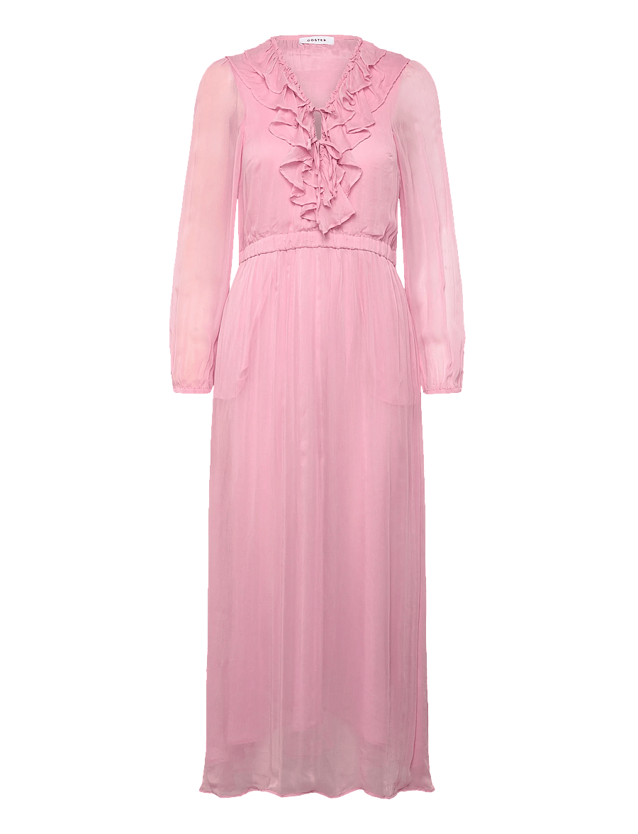 Coster Copenhagen - Long ruffle dress - maxikleider - bon bon pink - 0