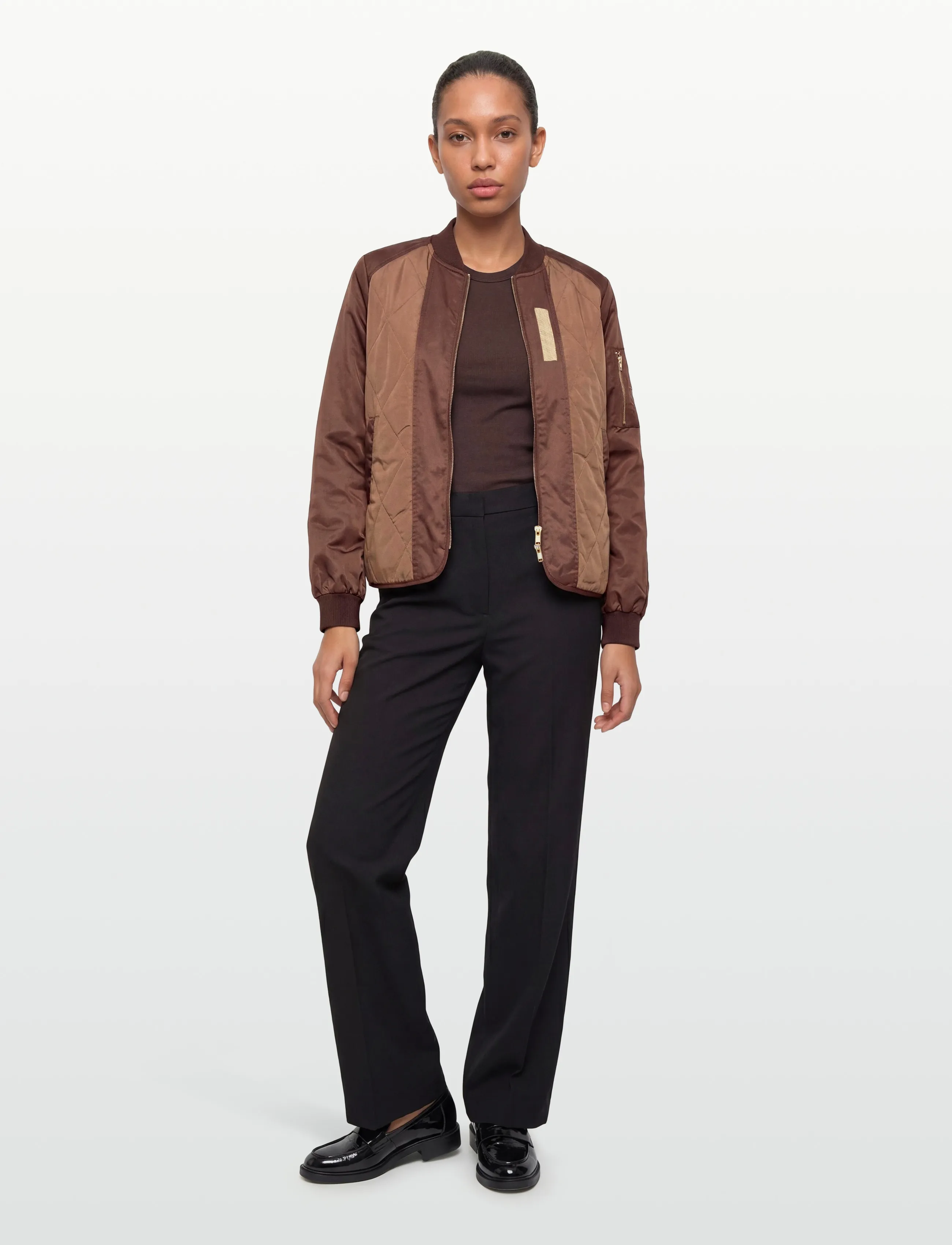 Coster Copenhagen Quilted bomber jacket - Bomber Jackets - BARK BROWN / brown