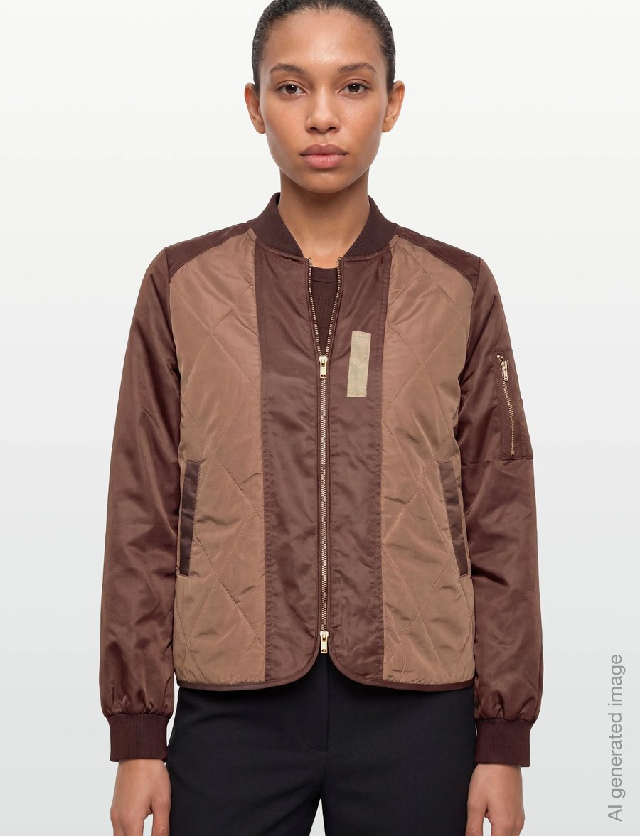 Coster Copenhagen - Quilted bomber jacket - bomberjackor - bark brown - 3