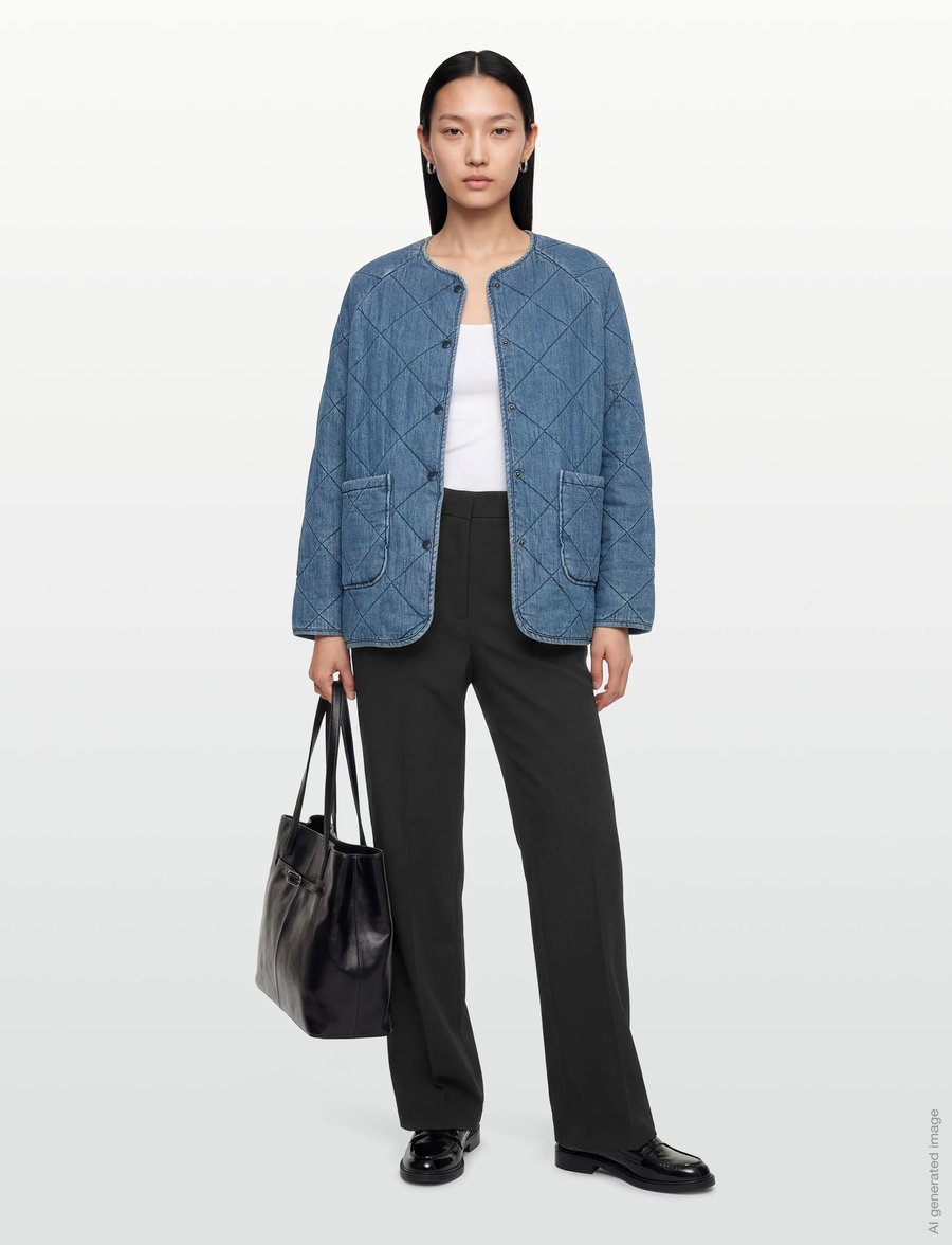 Coster Copenhagen - Quilt loose jacket - light blue denim - 0