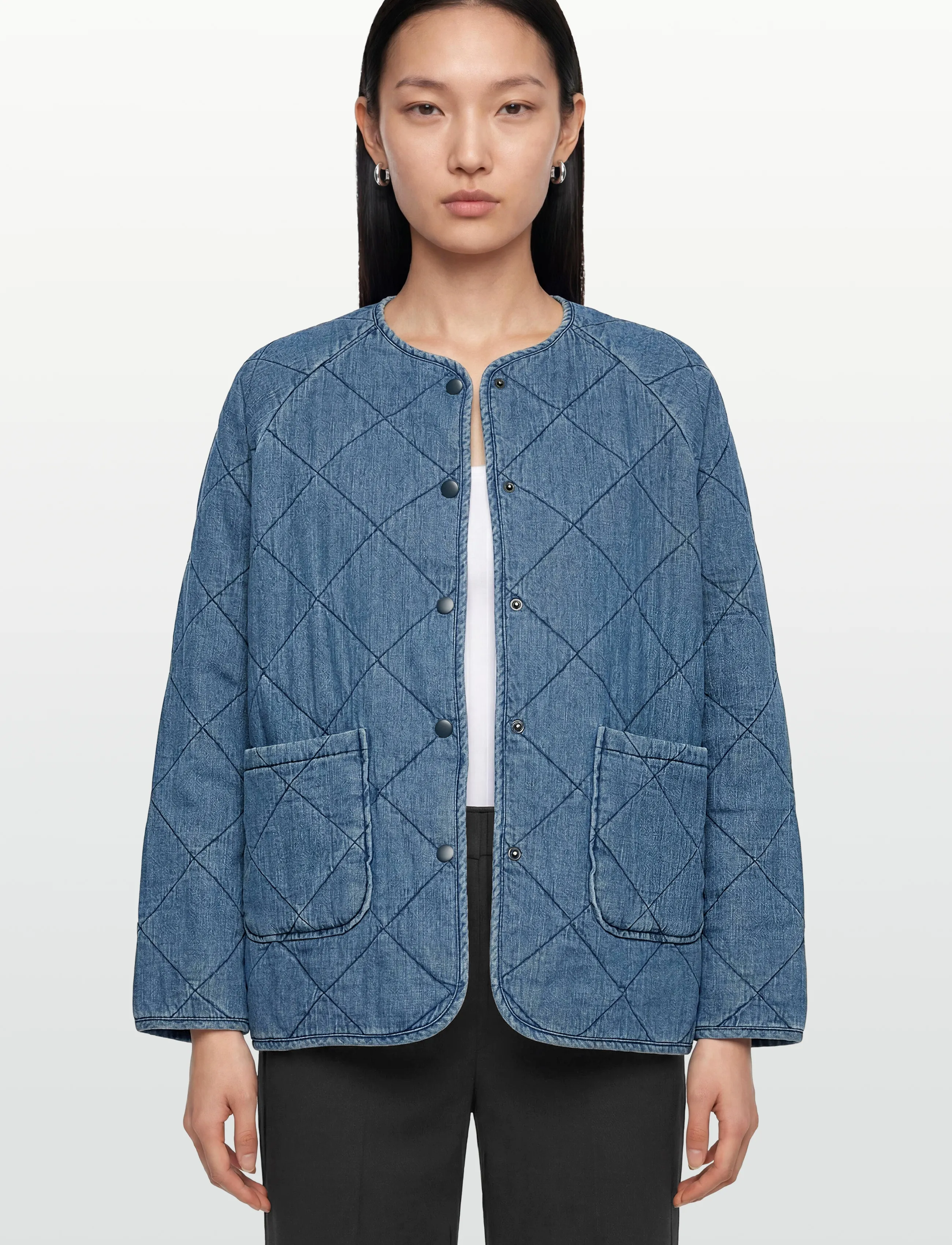 Coster Copenhagen - Quilt loose jacket - gefütterte & daunenjacken - light blue denim - 3