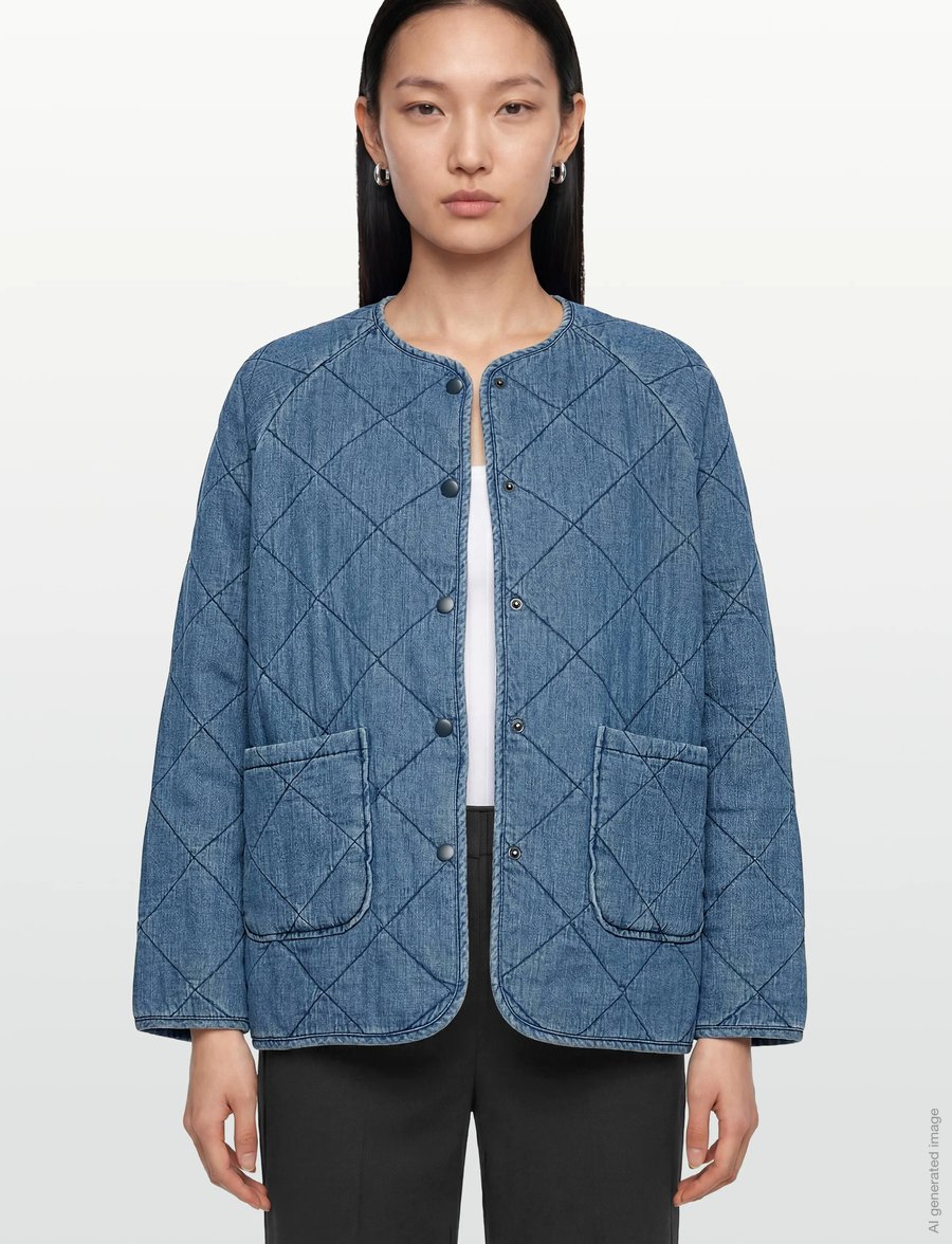 Coster Copenhagen - Quilt loose jacket - light blue denim - 3