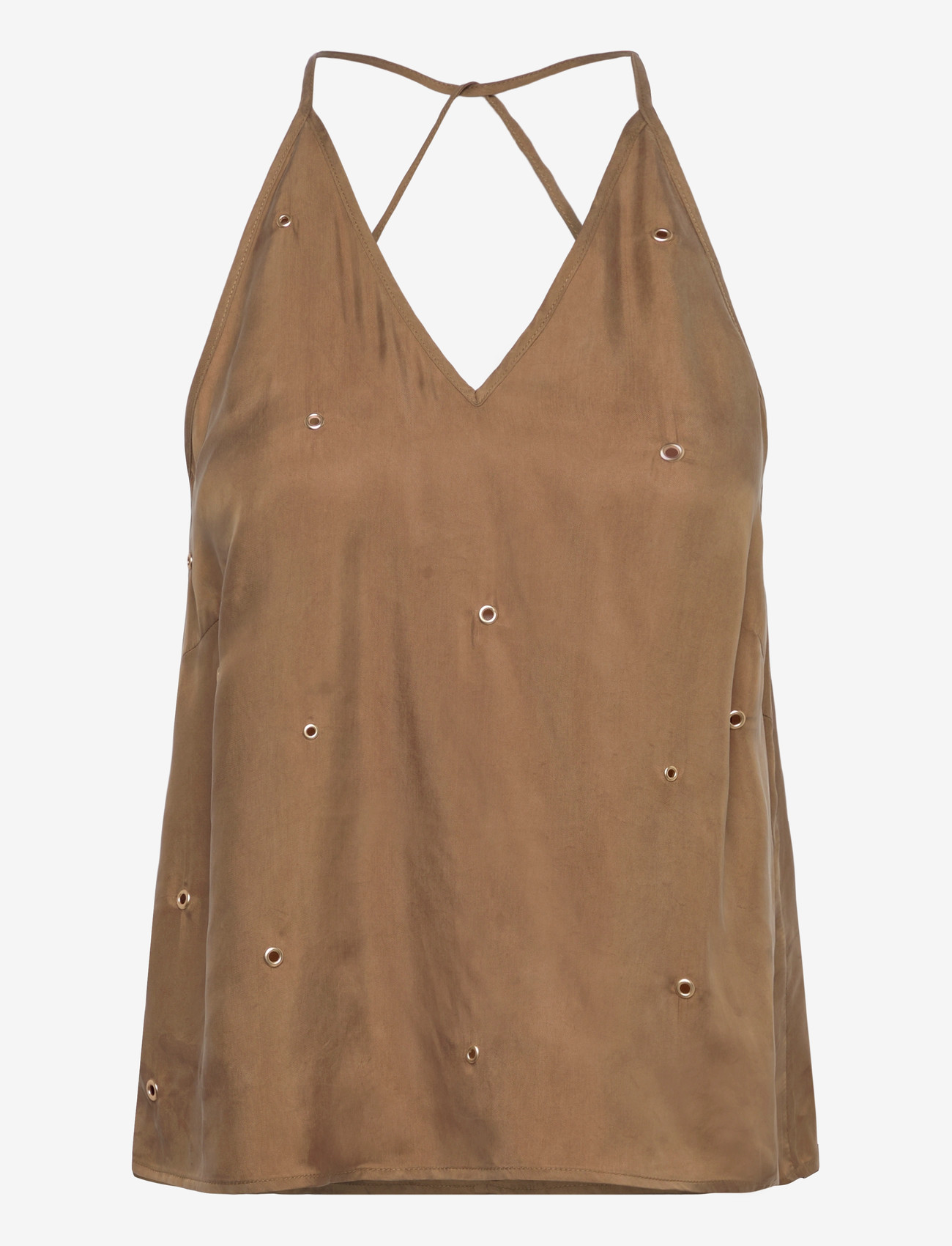 Coster Copenhagen - Top with eyelets - varrukateta pluusid - golden latte - 0