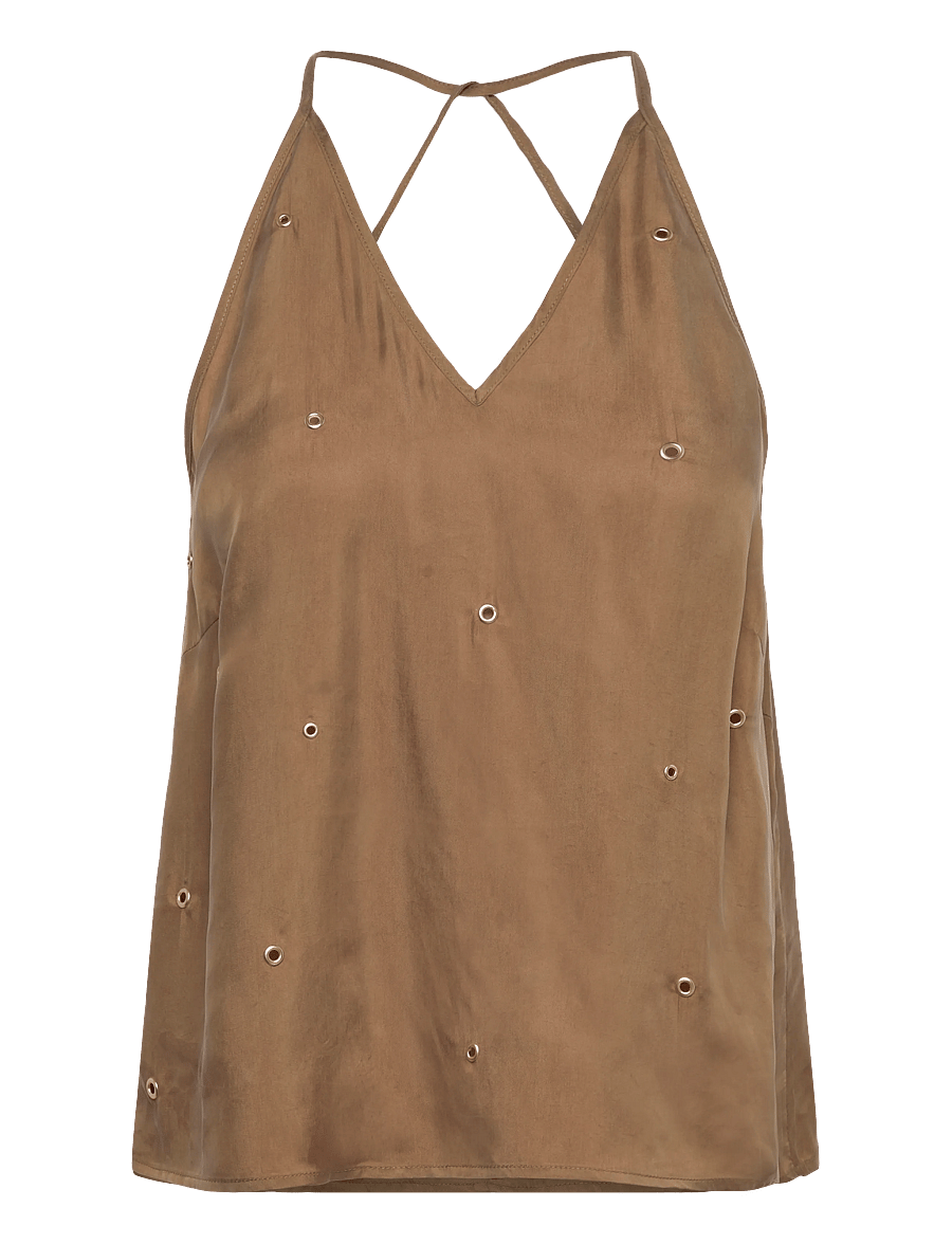 Coster Copenhagen - Top with eyelets - Ærmeløse bluser - golden latte - 1