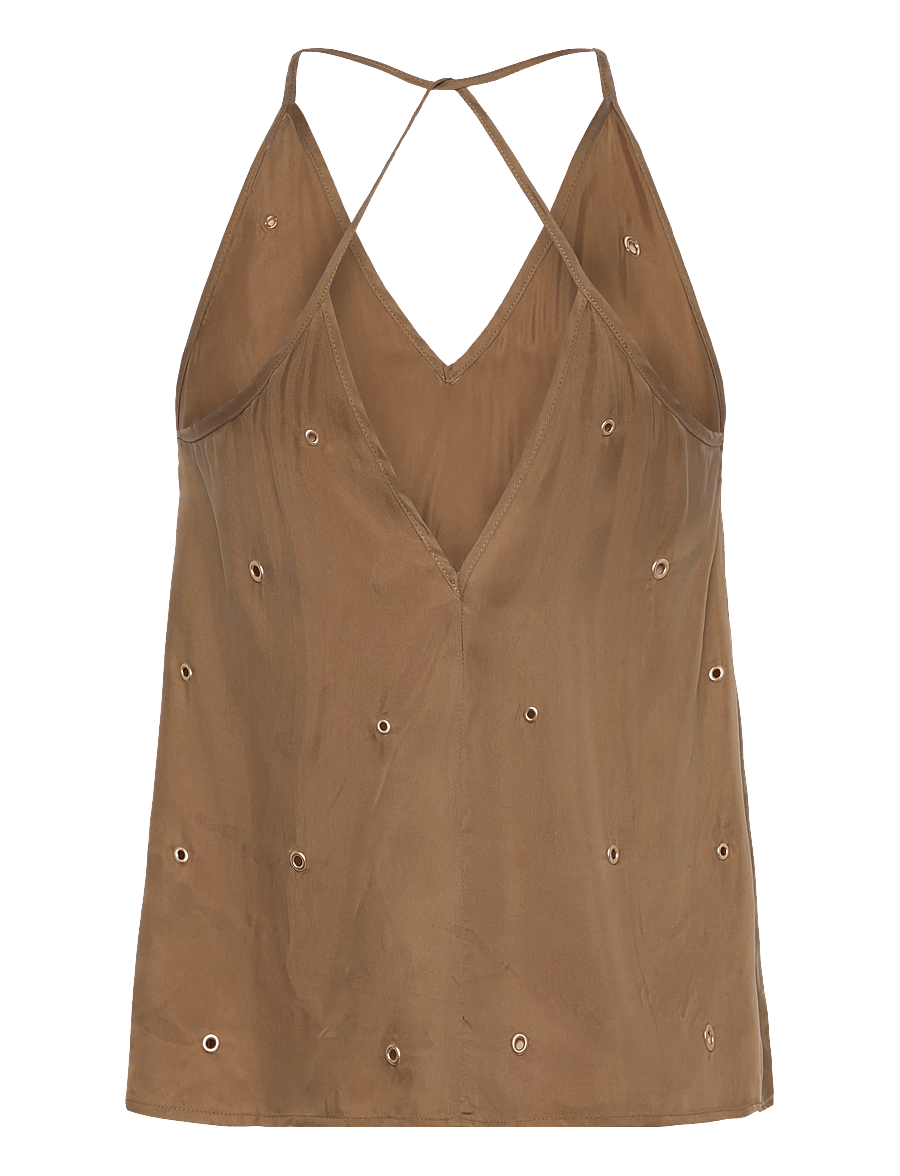 Coster Copenhagen - Top with eyelets - Ærmeløse bluser - golden latte - 2