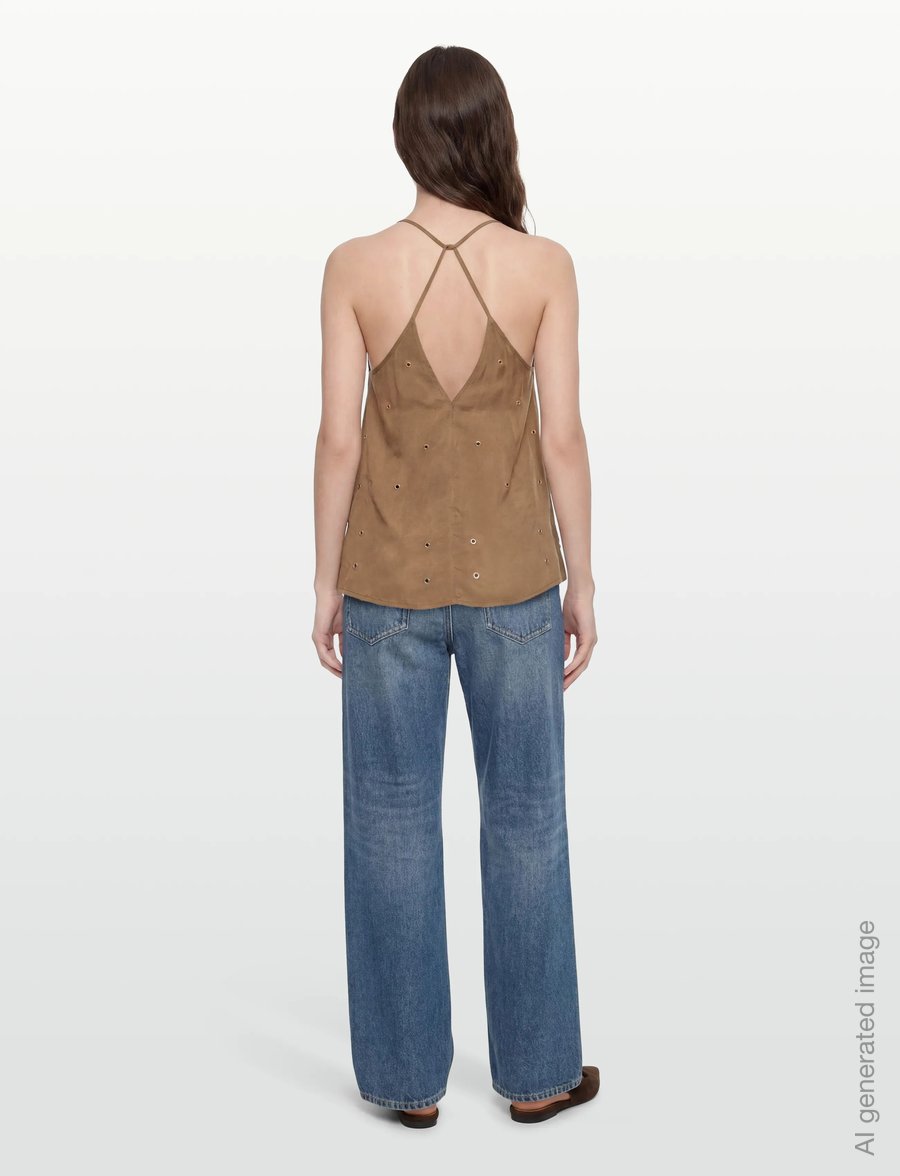 Coster Copenhagen - Top with eyelets - Ærmeløse bluser - golden latte - 4