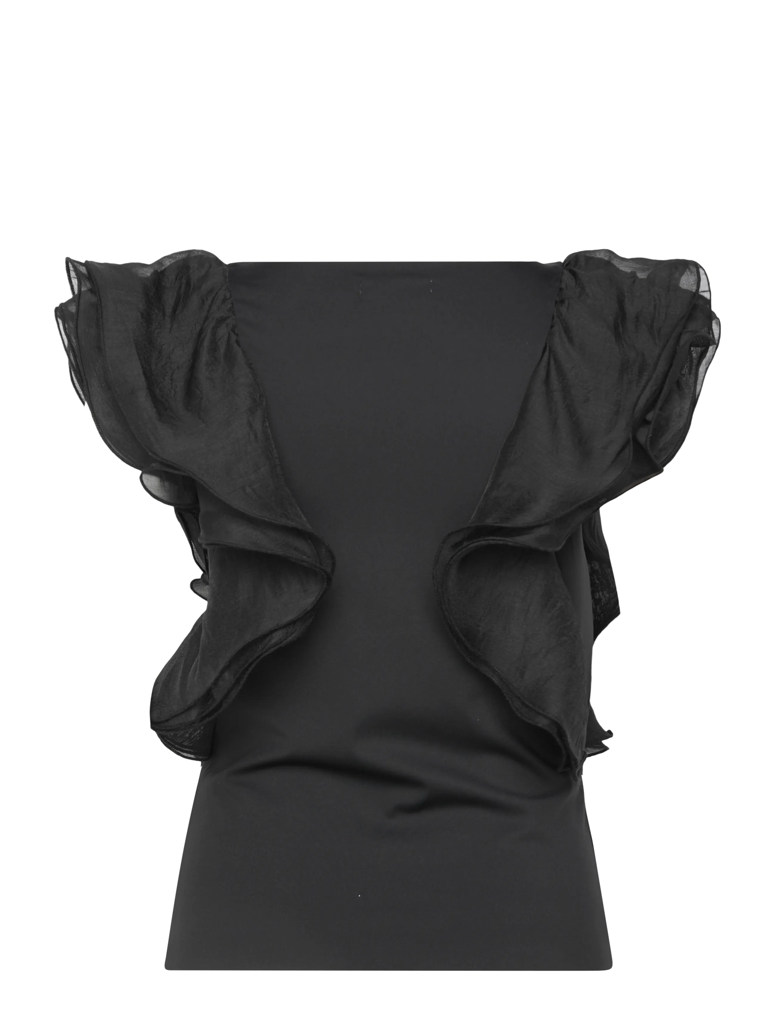 Coster Copenhagen - Top with ruffle sleeves - short-sleeved blouses - black - 2