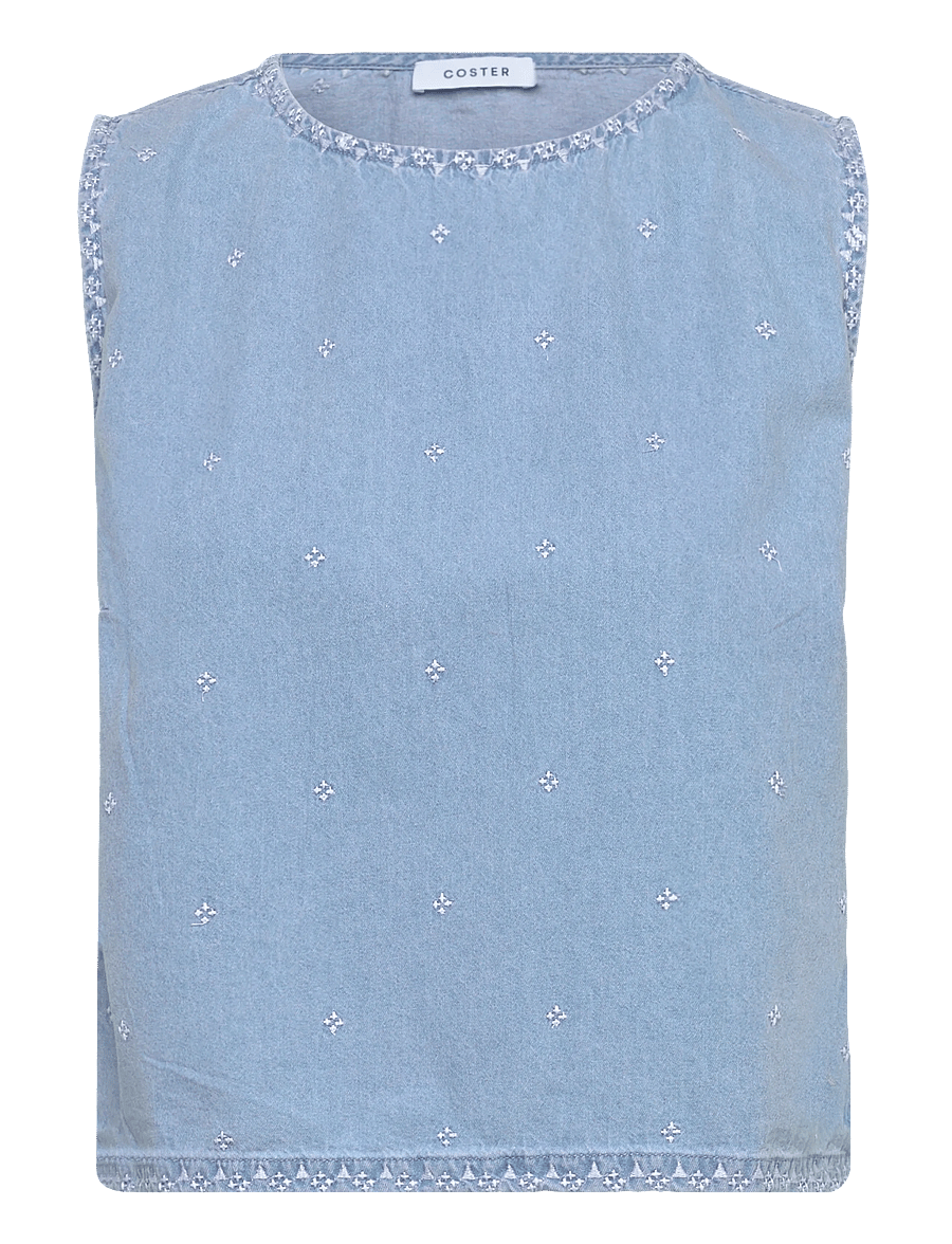 Coster Copenhagen - Denim shirt with embroidery - jeanshemden - light blue denim - 1