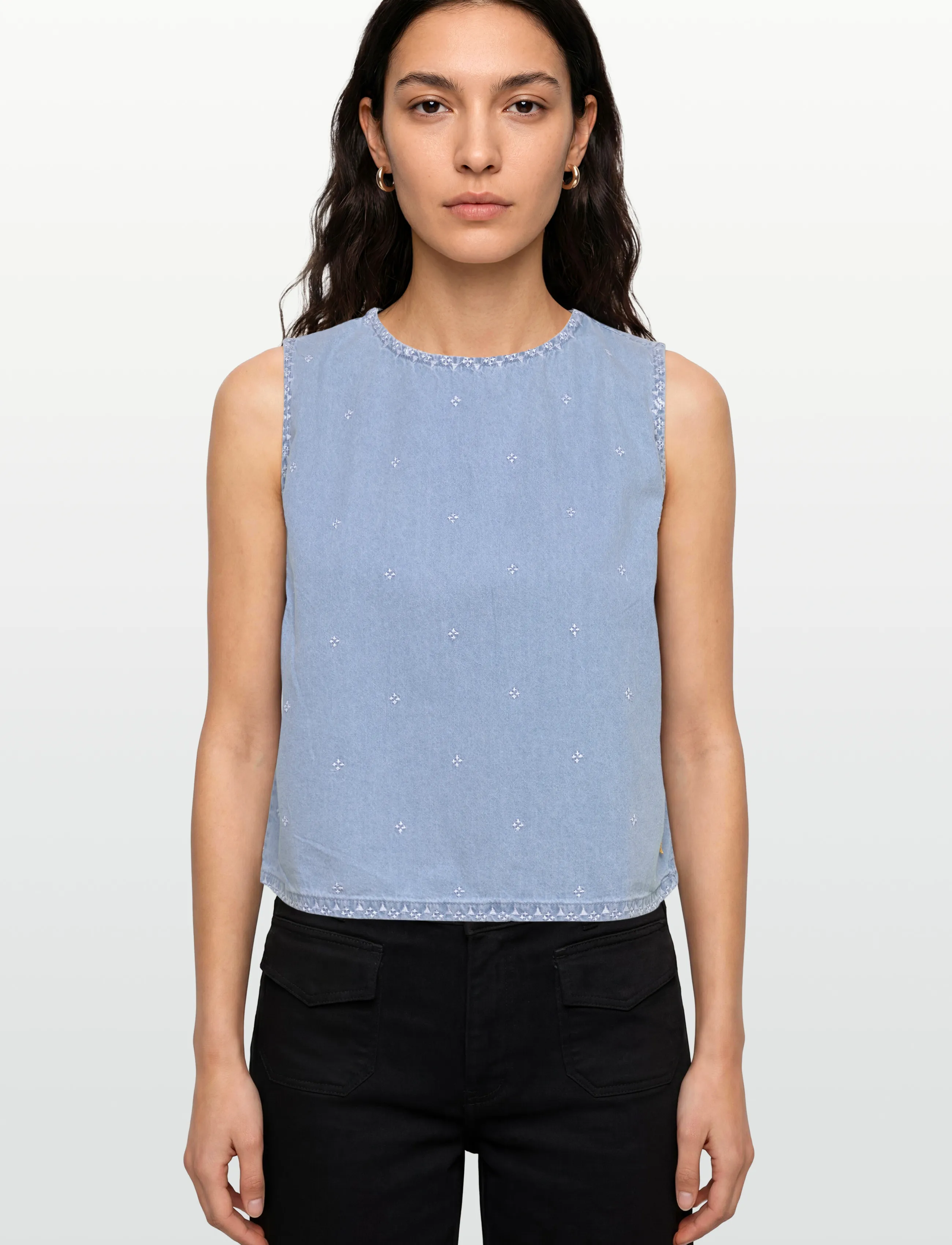 Coster Copenhagen - Denim shirt with embroidery - jeansskjortor - light blue denim - 3