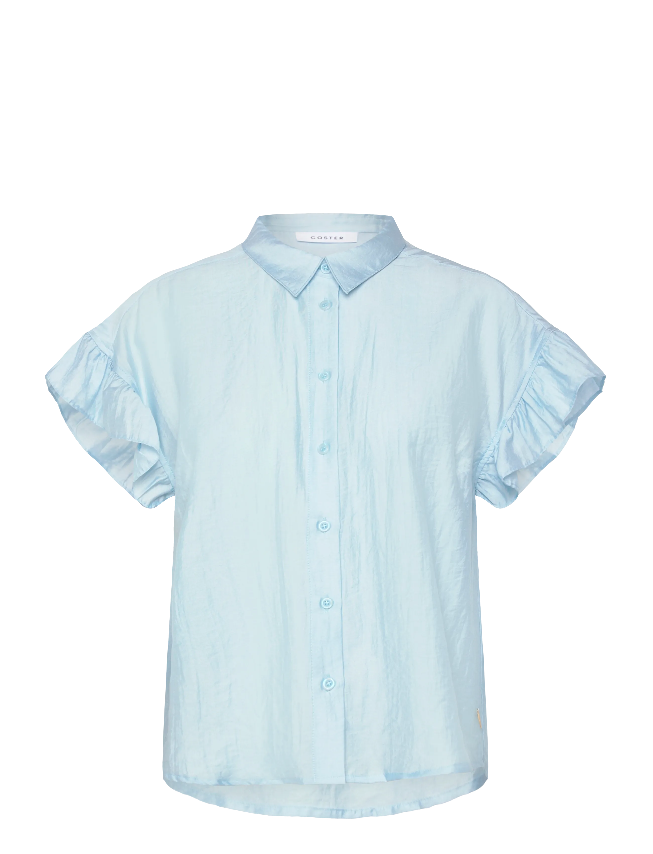 Coster Copenhagen Shirt with ruffle sleeves - Overhemden - PASTEL BLUE / blue