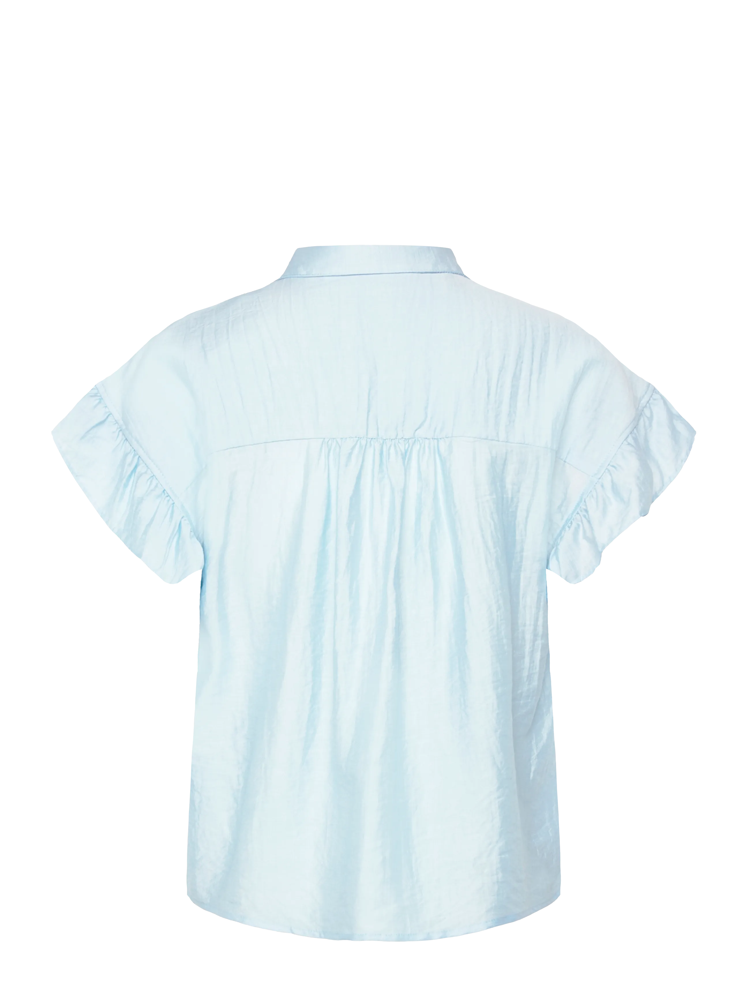 Coster Copenhagen - Shirt with ruffle sleeves - kortærmede skjorter - pastel blue - 2
