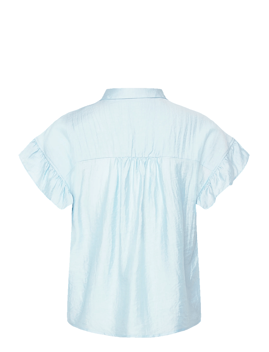 Coster Copenhagen - Shirt with ruffle sleeves - kortærmede skjorter - pastel blue - 2