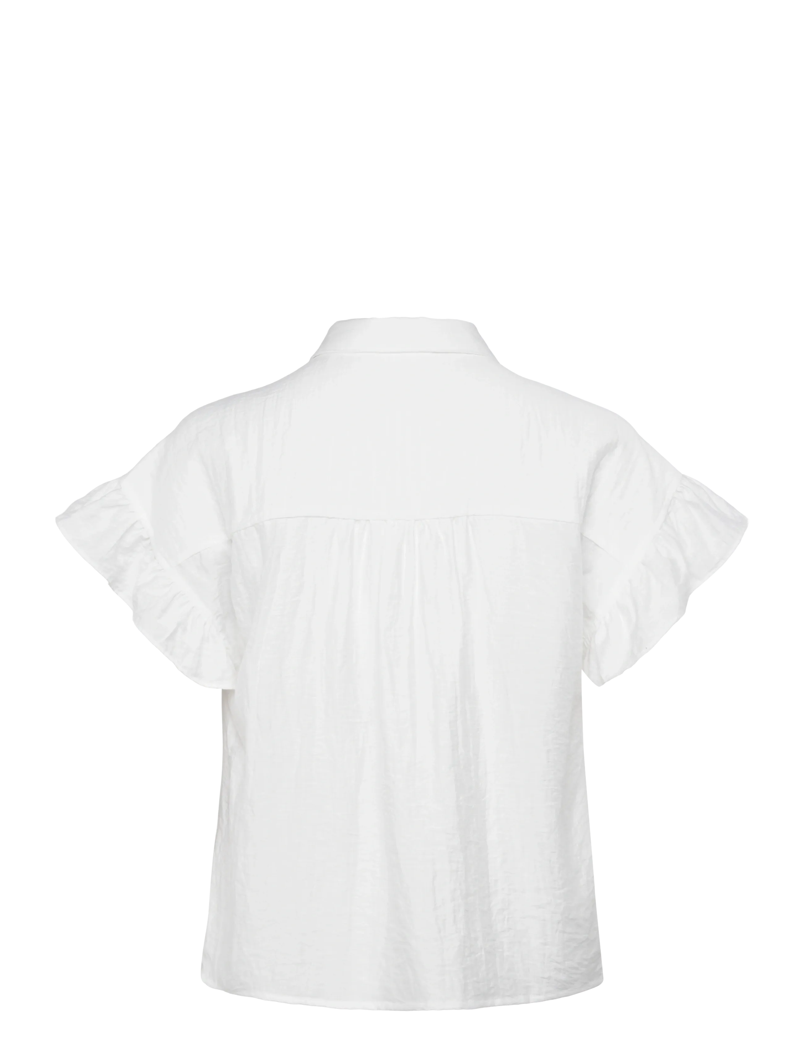 Coster Copenhagen - Shirt with ruffle sleeves - kortærmede skjorter - white - 2