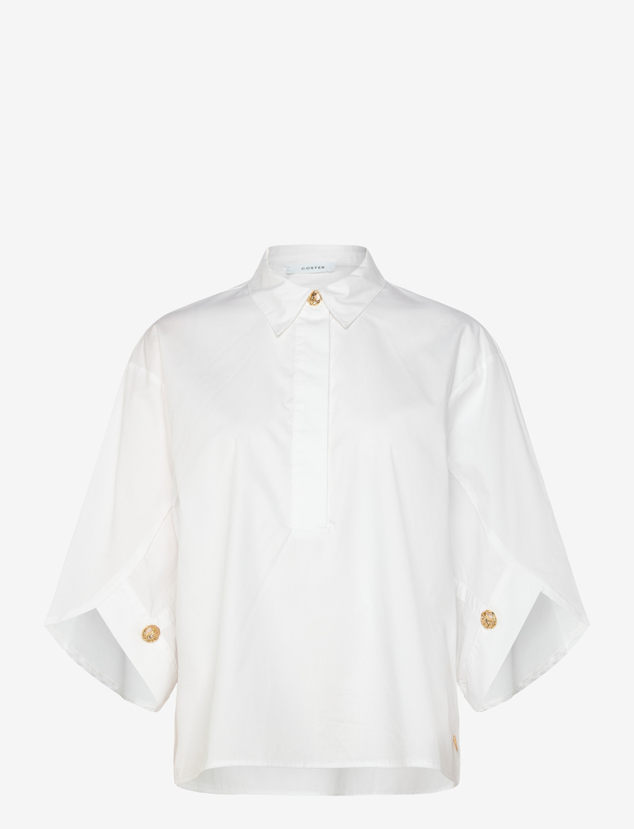 Coster Copenhagen - Shirt with button sleeves - kortærmede skjorter - white - 1