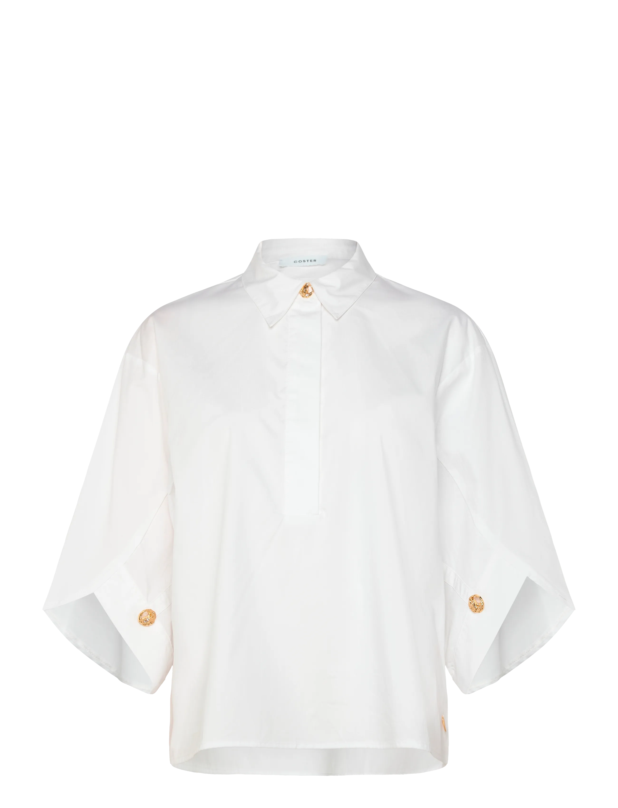 Coster Copenhagen Shirt with button sleeves - Overhemden - WHITE / white
