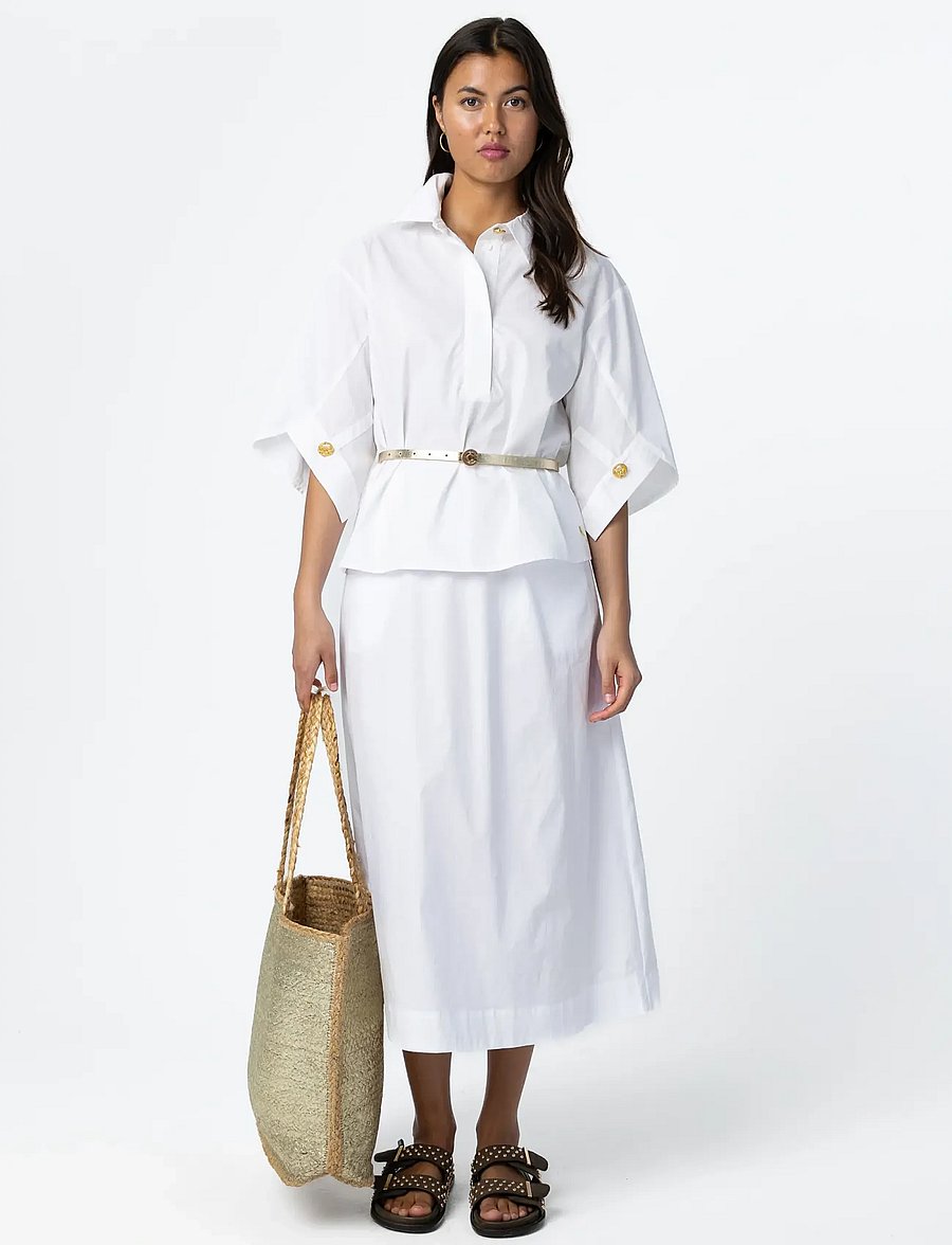 Coster Copenhagen - Shirt with button sleeves - krekli ar īsām piedurknēm - white - 0