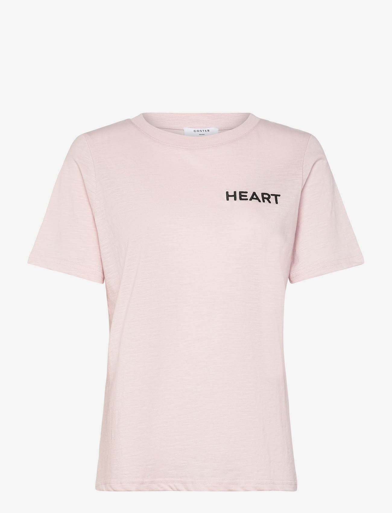 Coster Copenhagen - Tee with Heart embroidery - t-shirts - daisy pink - 1