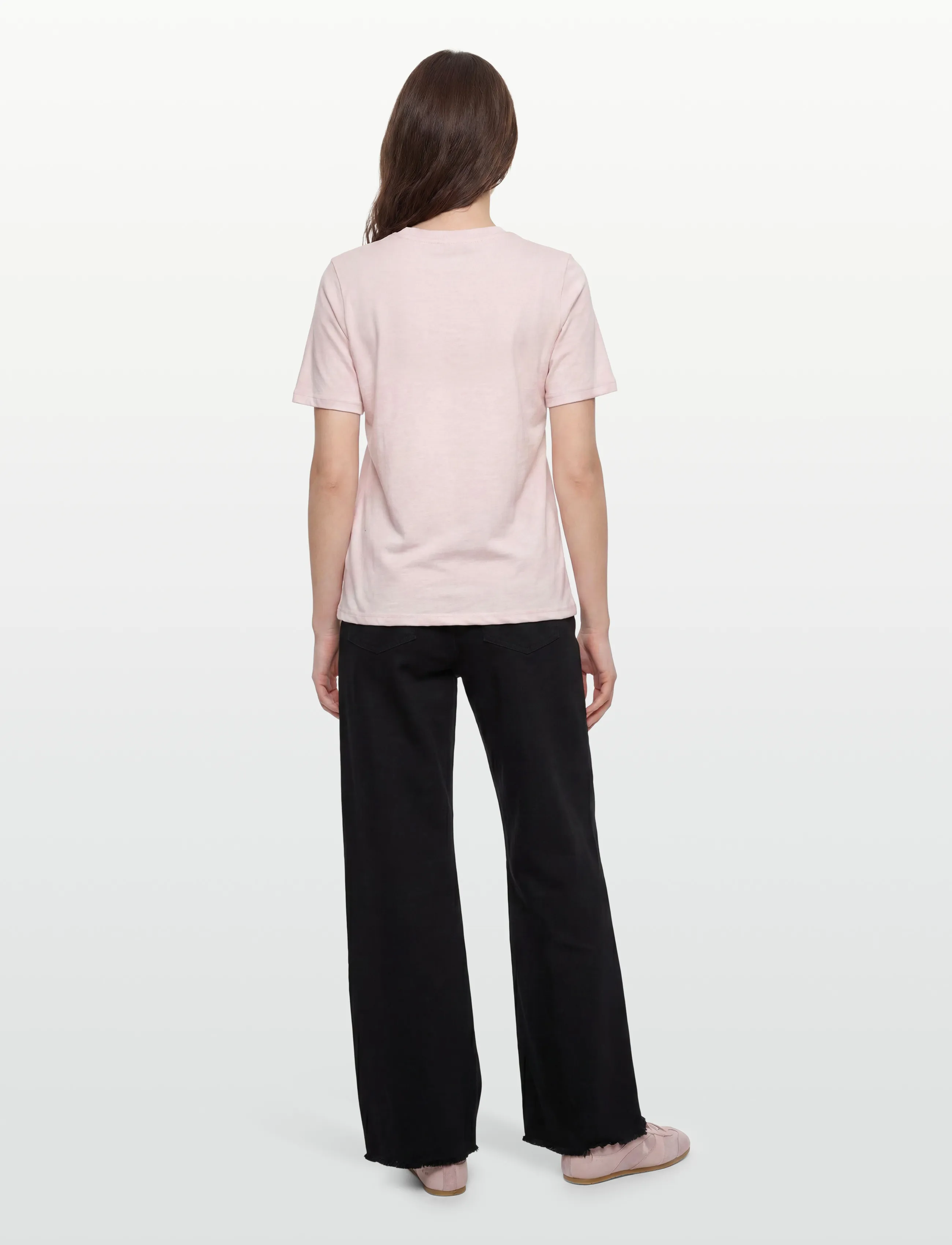 Coster Copenhagen - Tee with Heart embroidery - t-shirts - daisy pink - 4