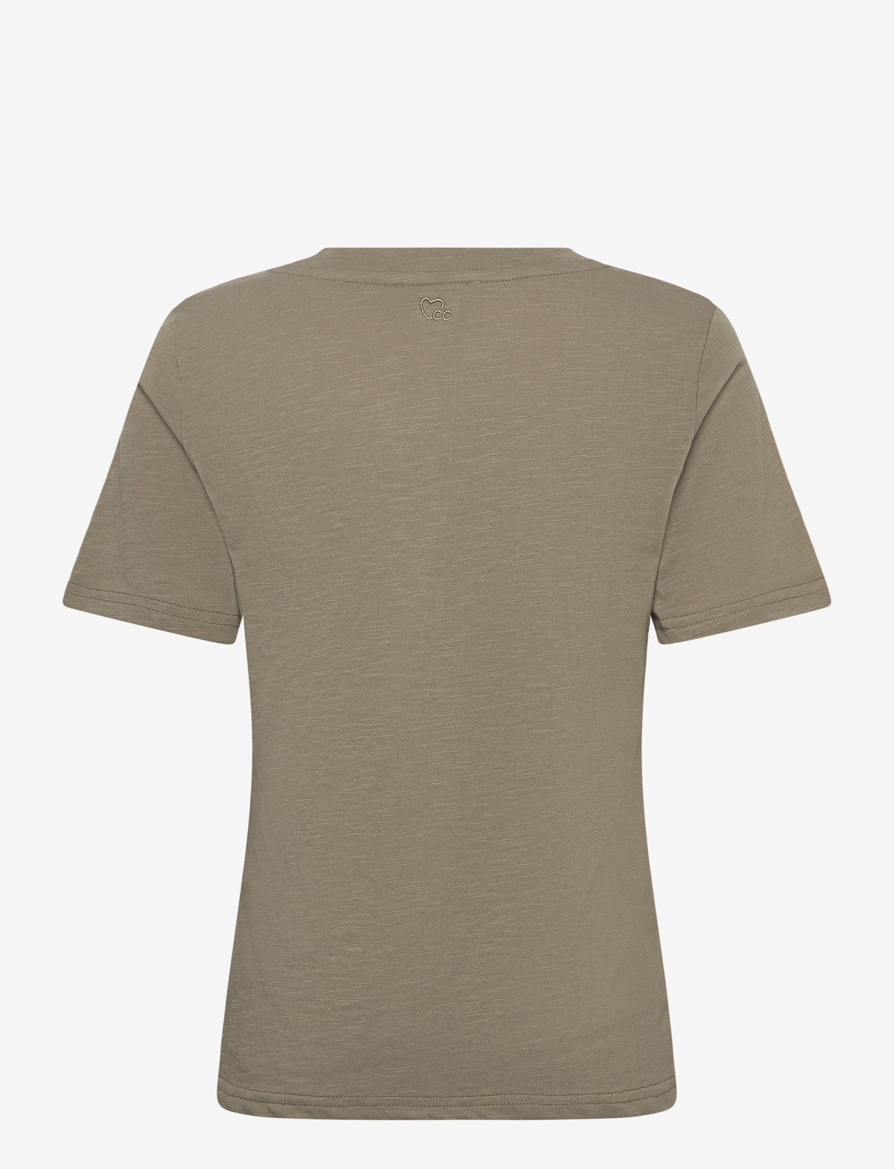 Coster Copenhagen - Tee with Heart embroidery - t-shirts - dusty olive - 2