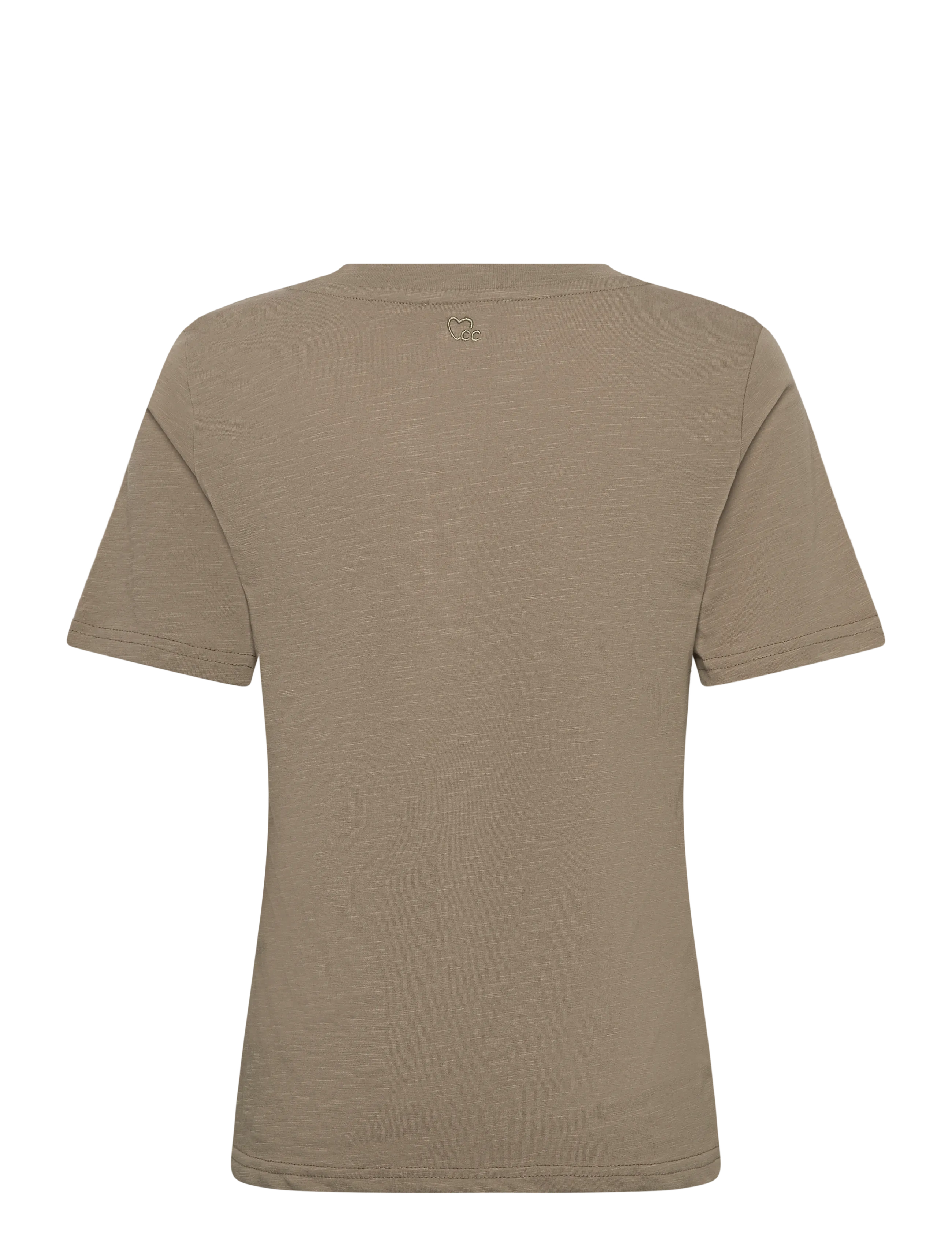 Coster Copenhagen - Tee with Heart embroidery - t-shirts - dusty olive - 2
