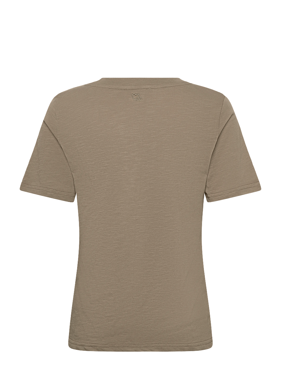 Coster Copenhagen - Tee with Heart embroidery - t-shirts - dusty olive - 2