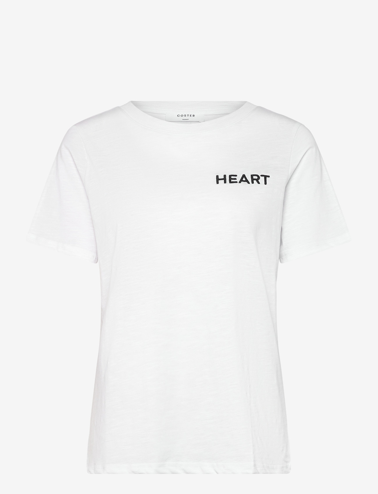 Coster Copenhagen - Tee with Heart embroidery - t-shirts - white - 1