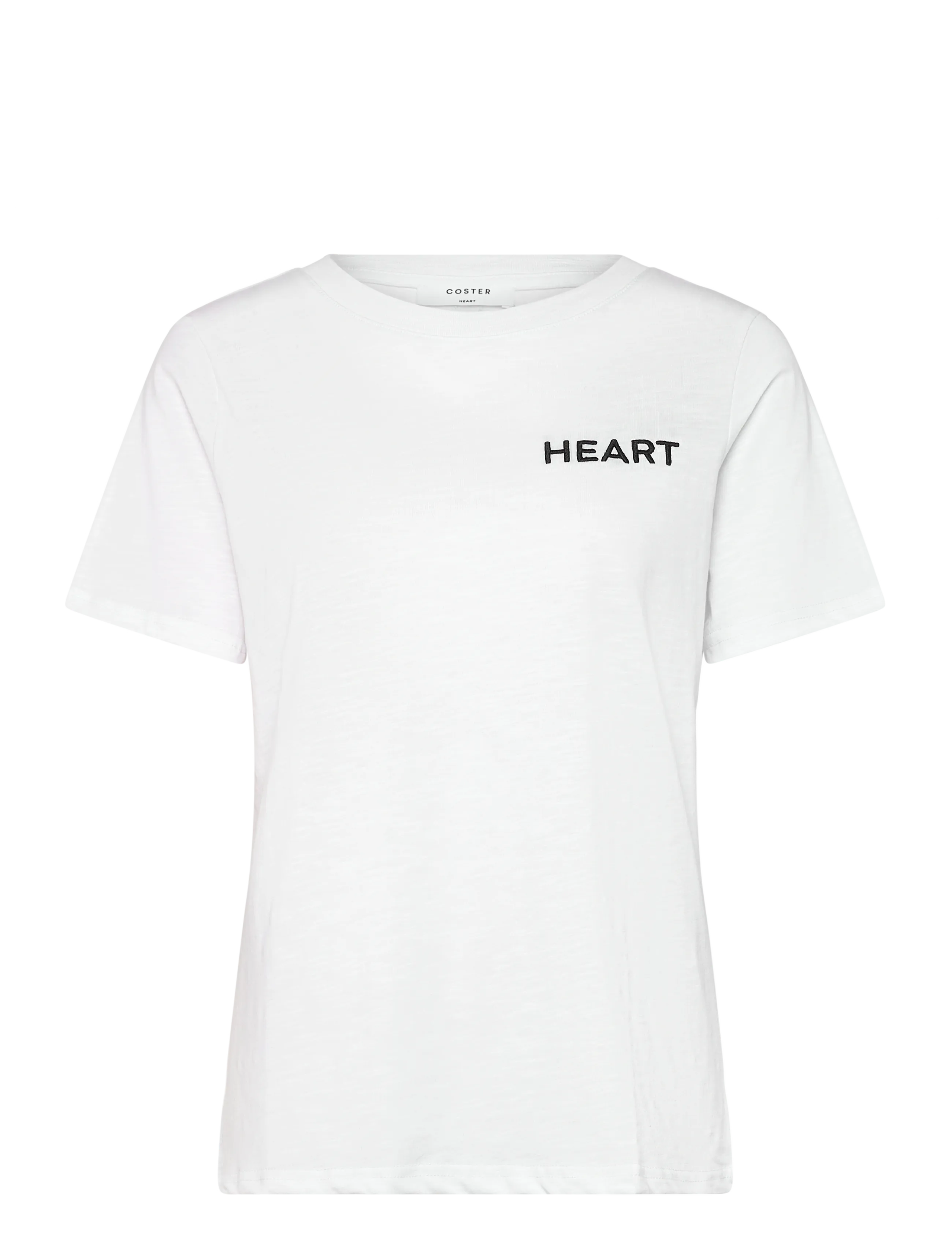 Coster Copenhagen Tee with Heart embroidery - Kleidung - WHITE / white