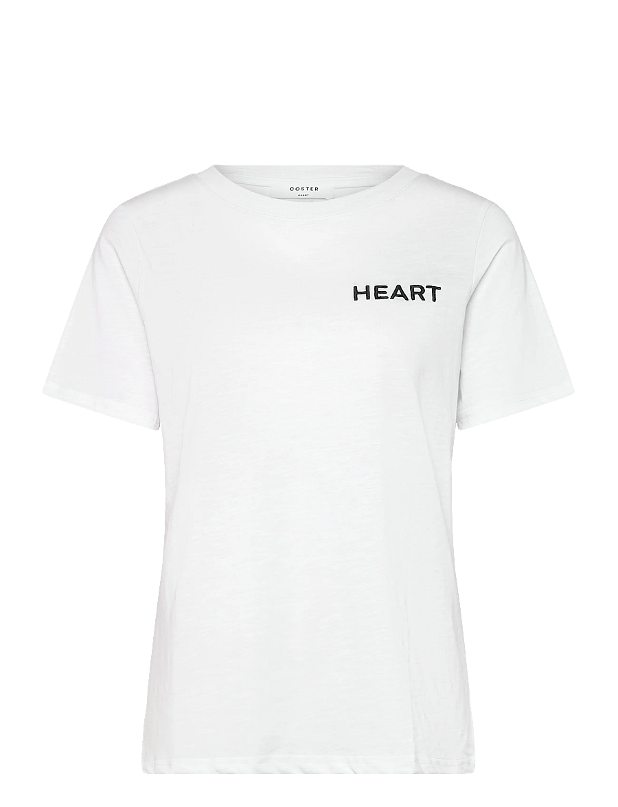 Coster Copenhagen - Tee with Heart embroidery - t-särgid - white - 1