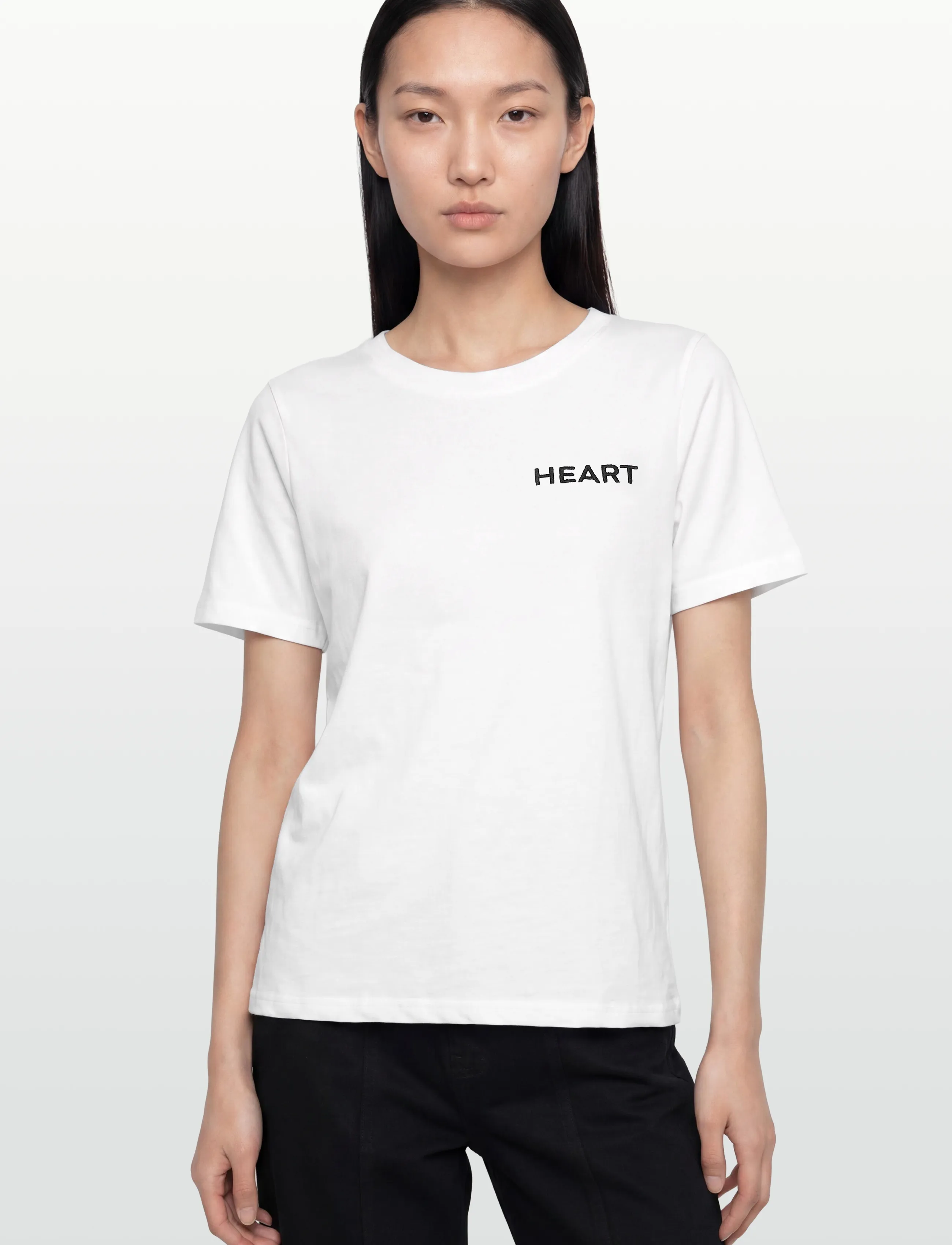 Coster Copenhagen - Tee with Heart embroidery - t-shirts - white - 3
