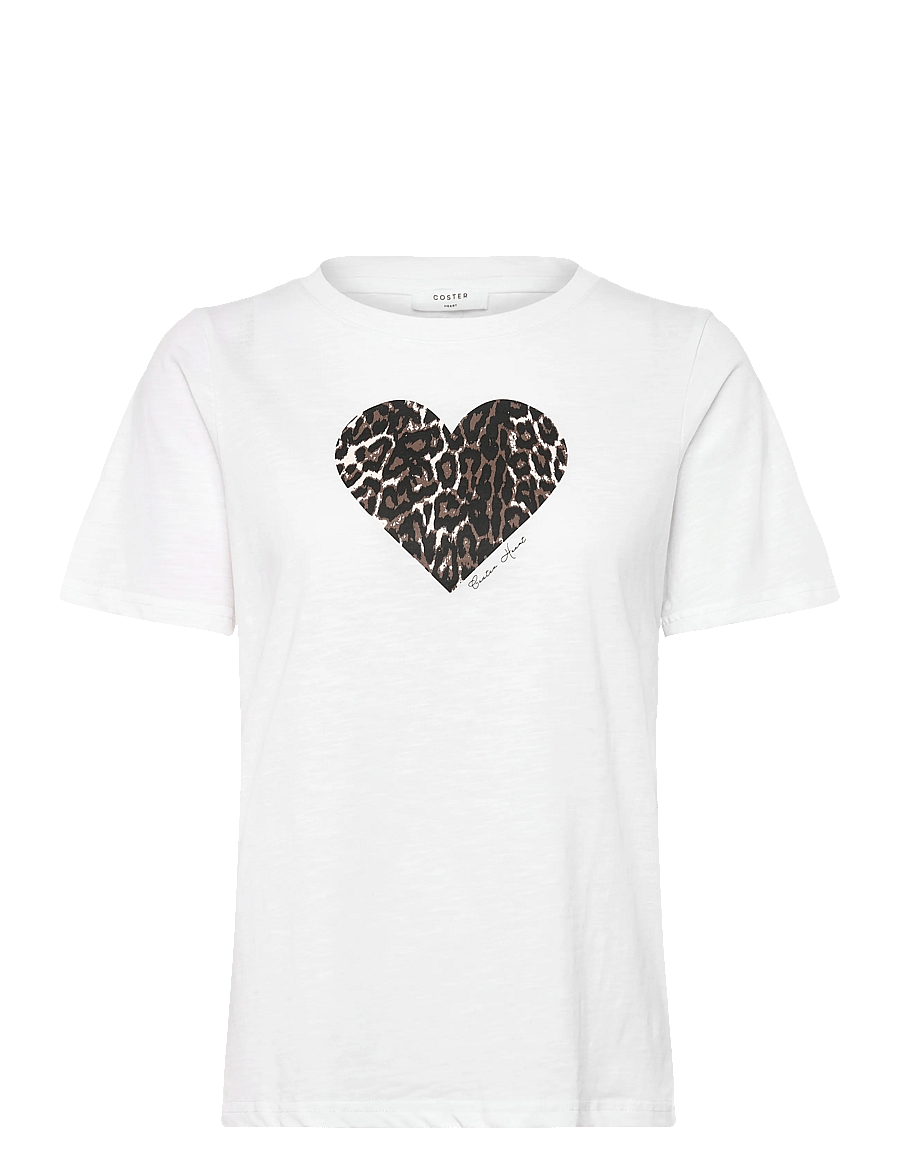 Coster Copenhagen - Leo heart tee - t-shirts - white - 1