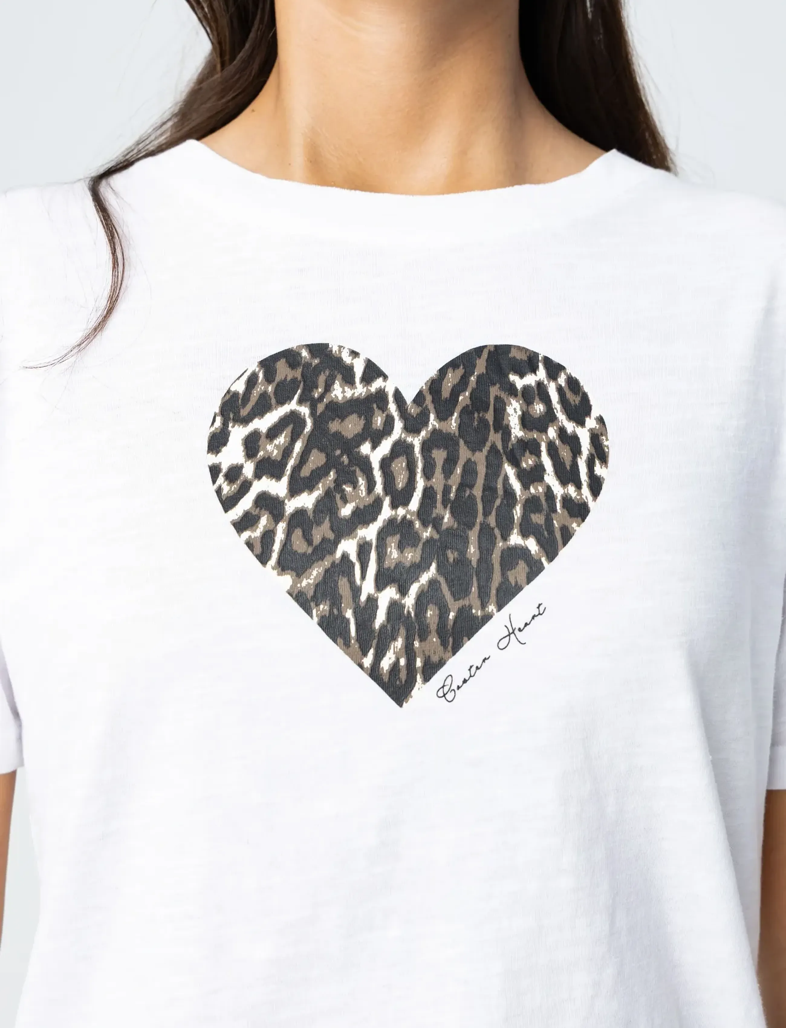 Coster Copenhagen Leo Heart Tee, XS, White, T-Shirts & Toppe > Kortærmede, Dame
