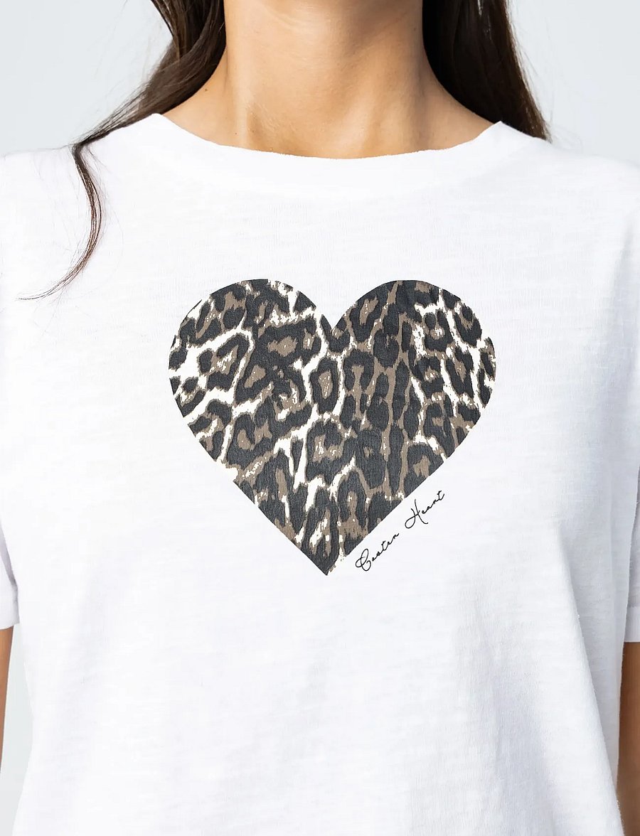 Coster Copenhagen - Leo heart tee - t-shirts - white - 0