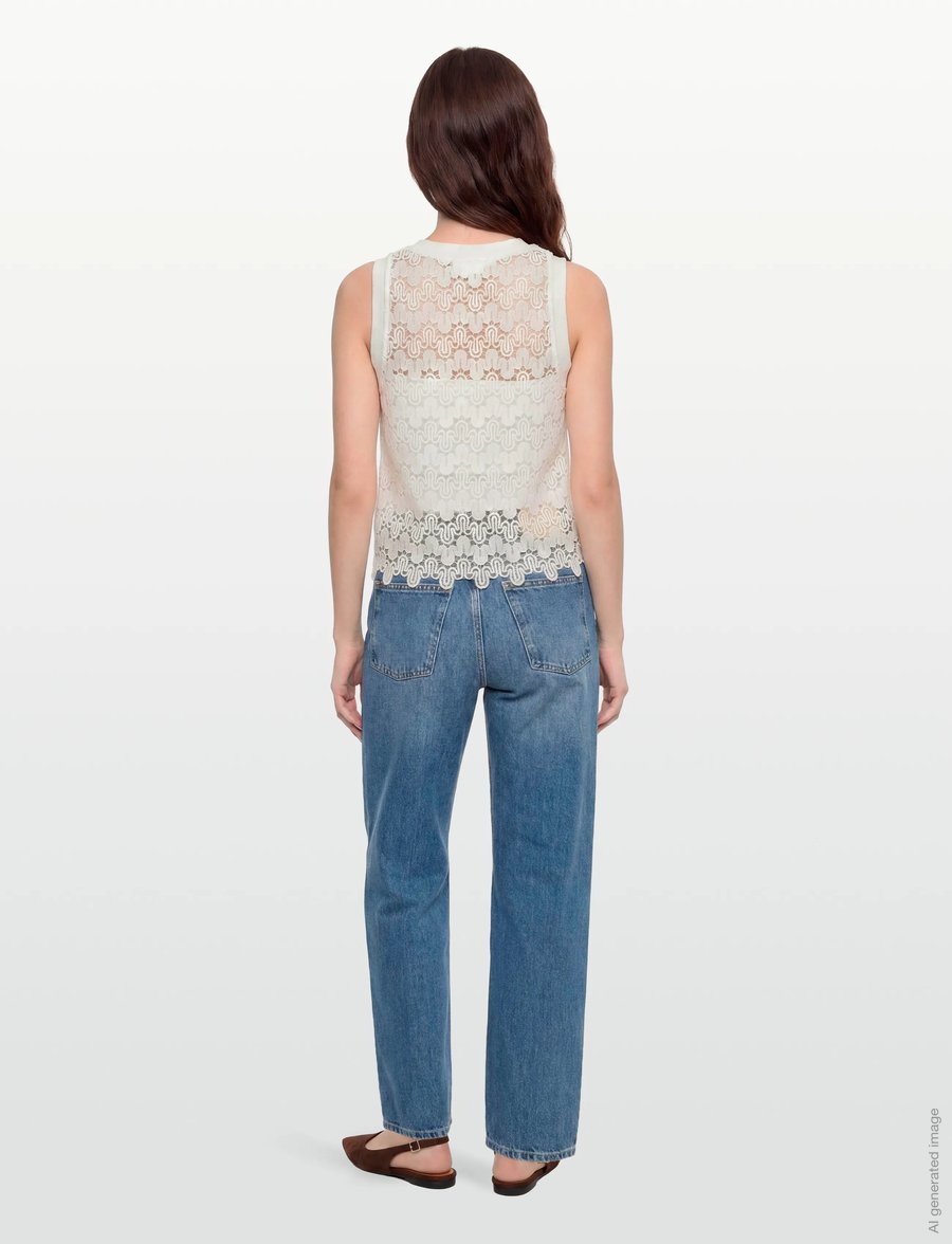 Coster Copenhagen - Lace top - lühikesed topid - white - 4