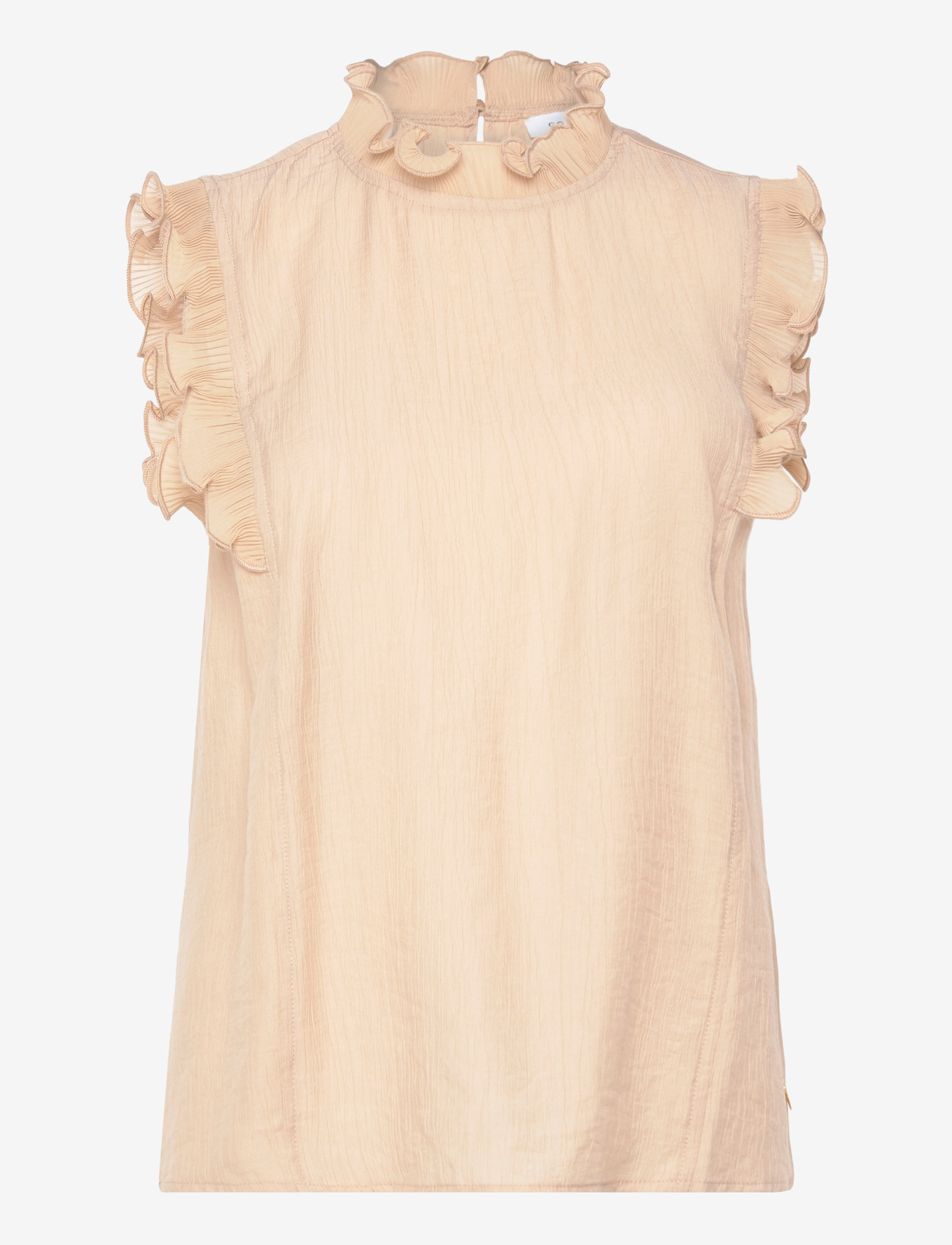 Coster Copenhagen - Top with ruffles - Ærmeløse bluser - moon rock - 1