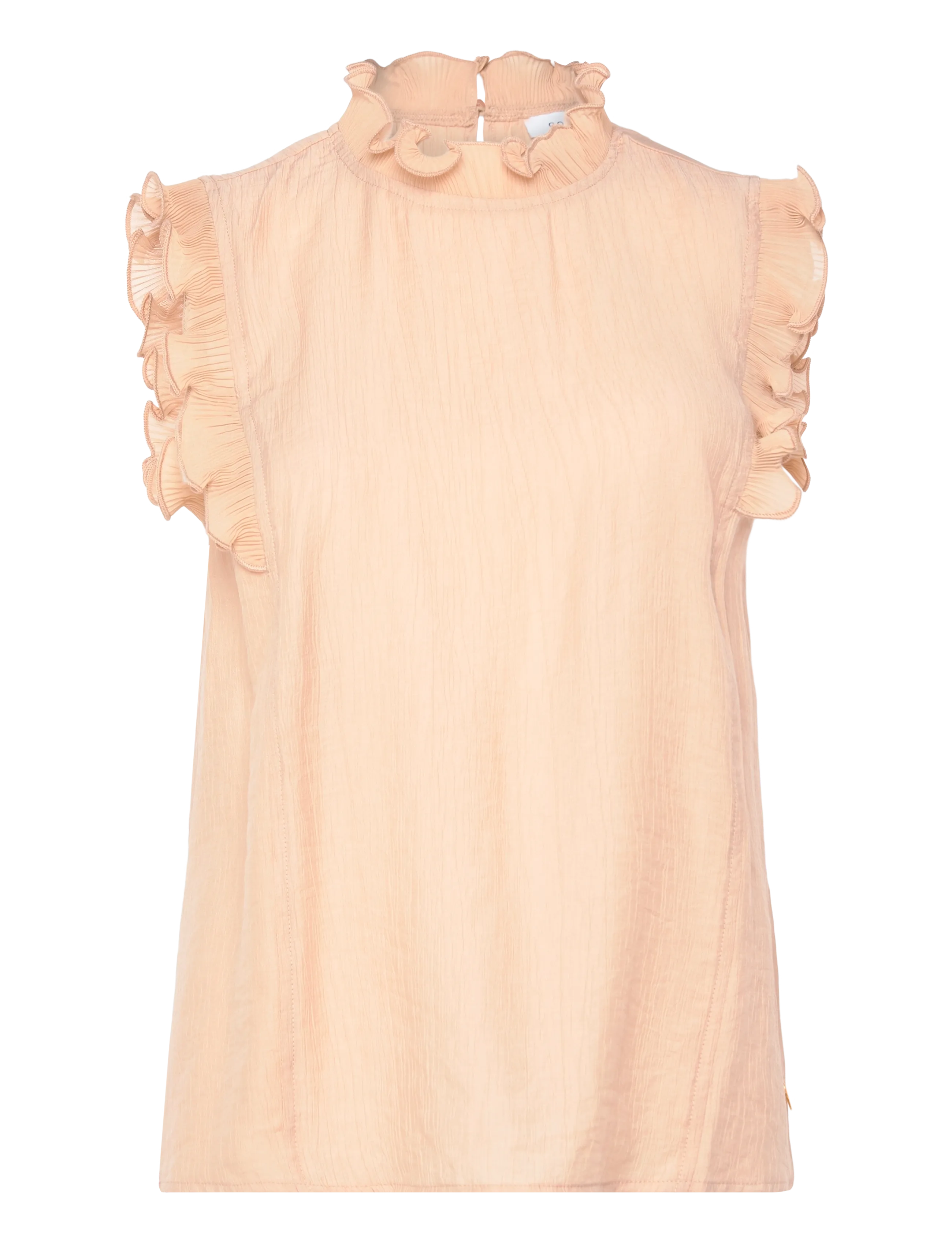 Coster Copenhagen Top with ruffles - Blusen - MOON ROCK / pink/rose