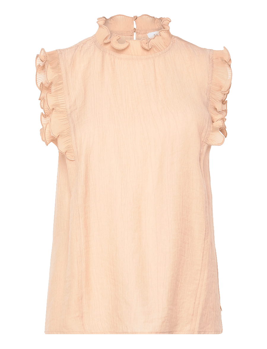 Coster Copenhagen - Top with ruffles - varrukateta pluusid - moon rock - 1