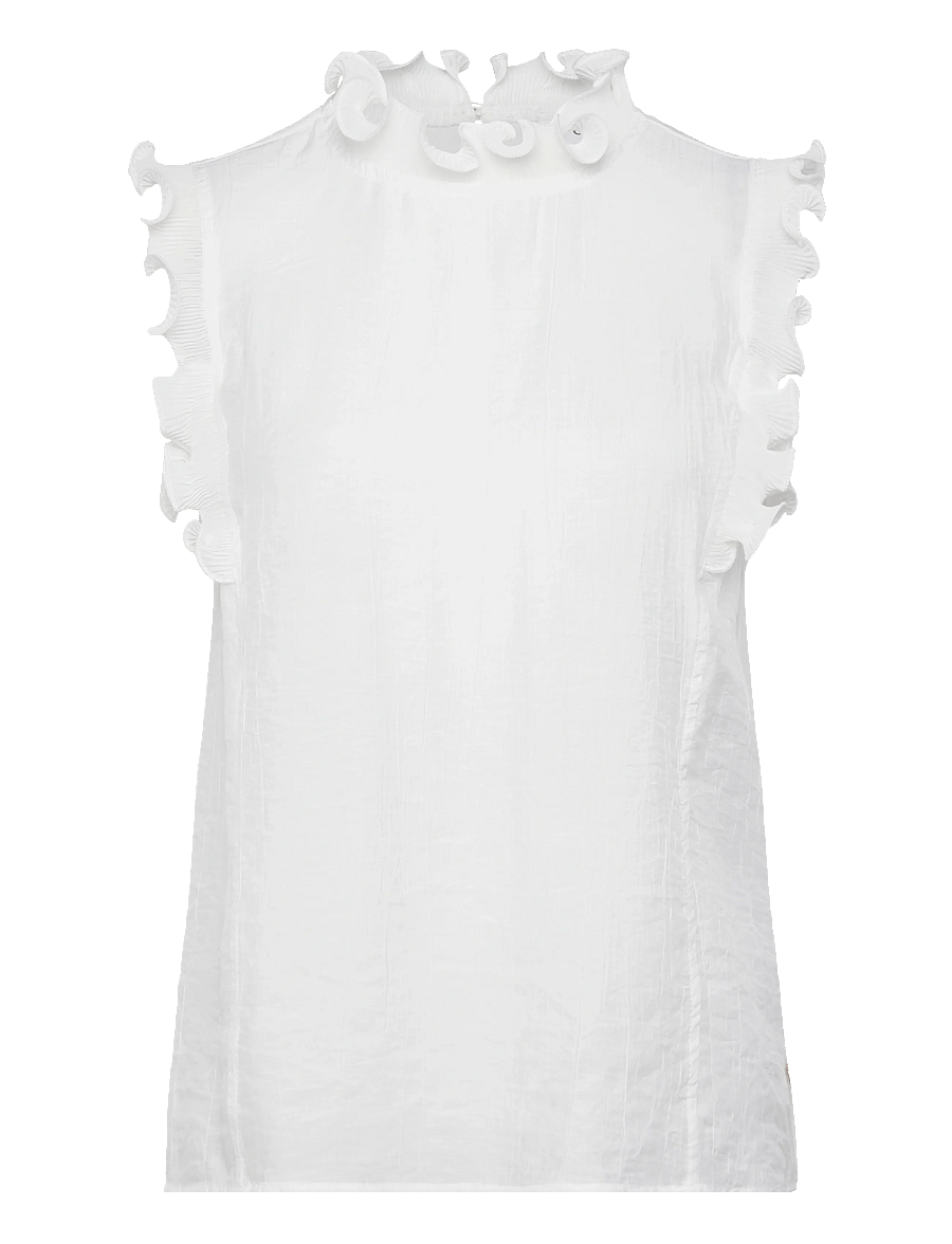 Coster Copenhagen - Top with ruffles - Ärmlösa blusar - white - 1