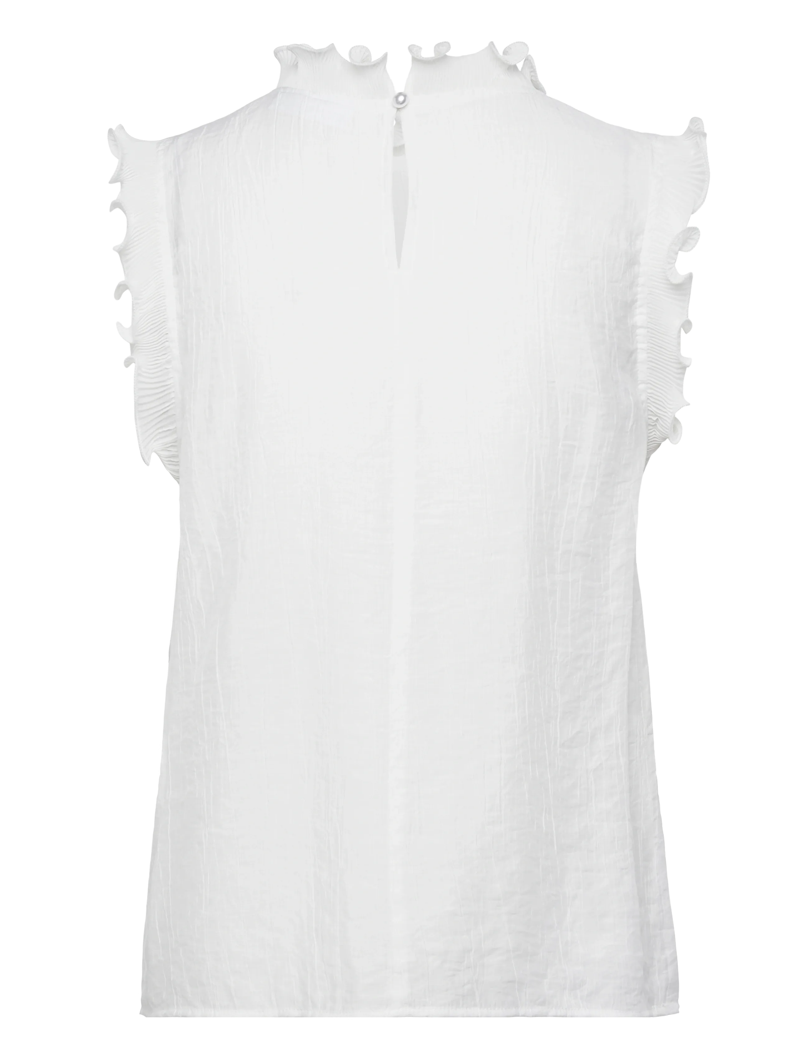 Coster Copenhagen - Top with ruffles - sleeveless blouses - white - 2