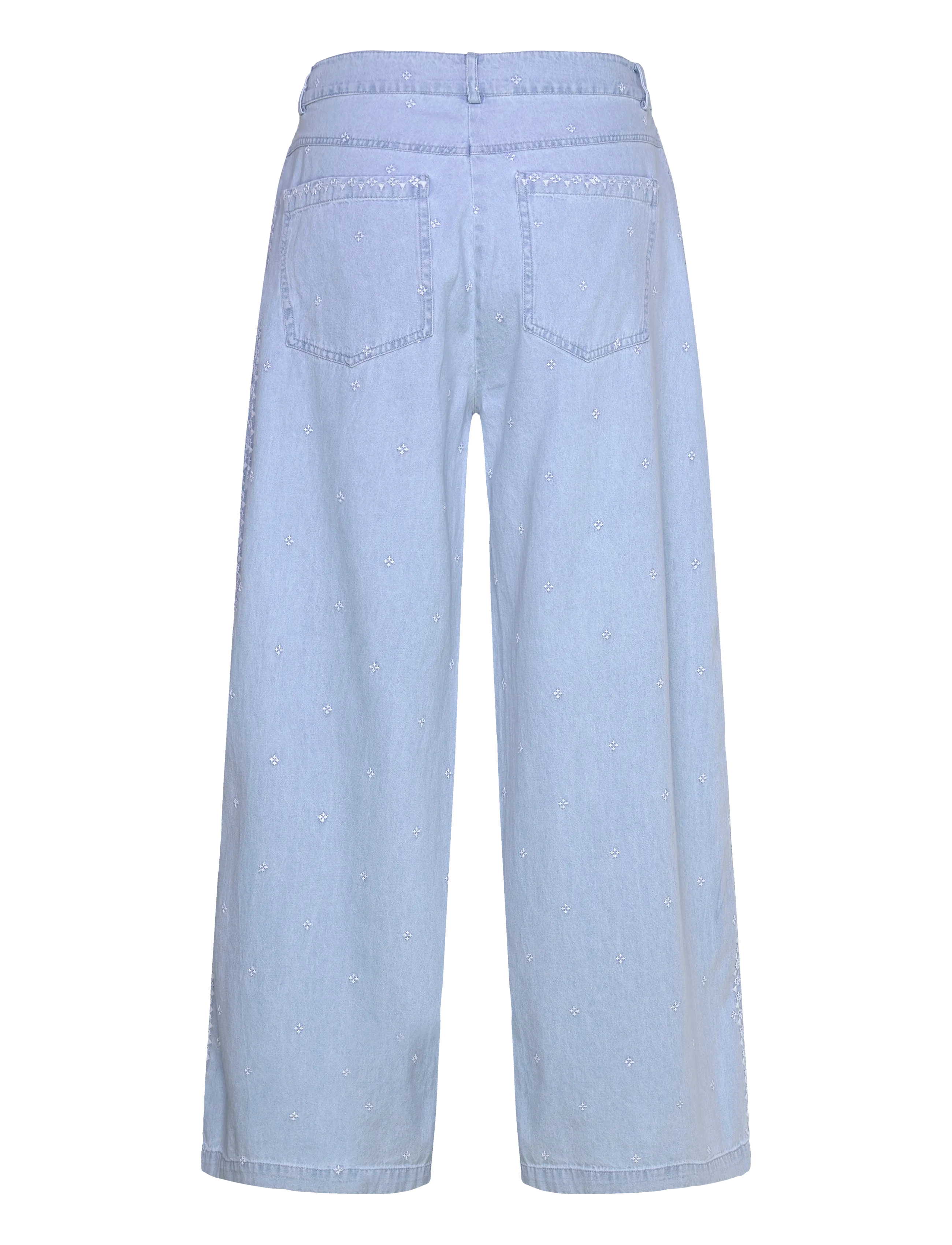 Coster Copenhagen - Denim pants with embroidery - Petra - brede jeans - light blue denim - 2