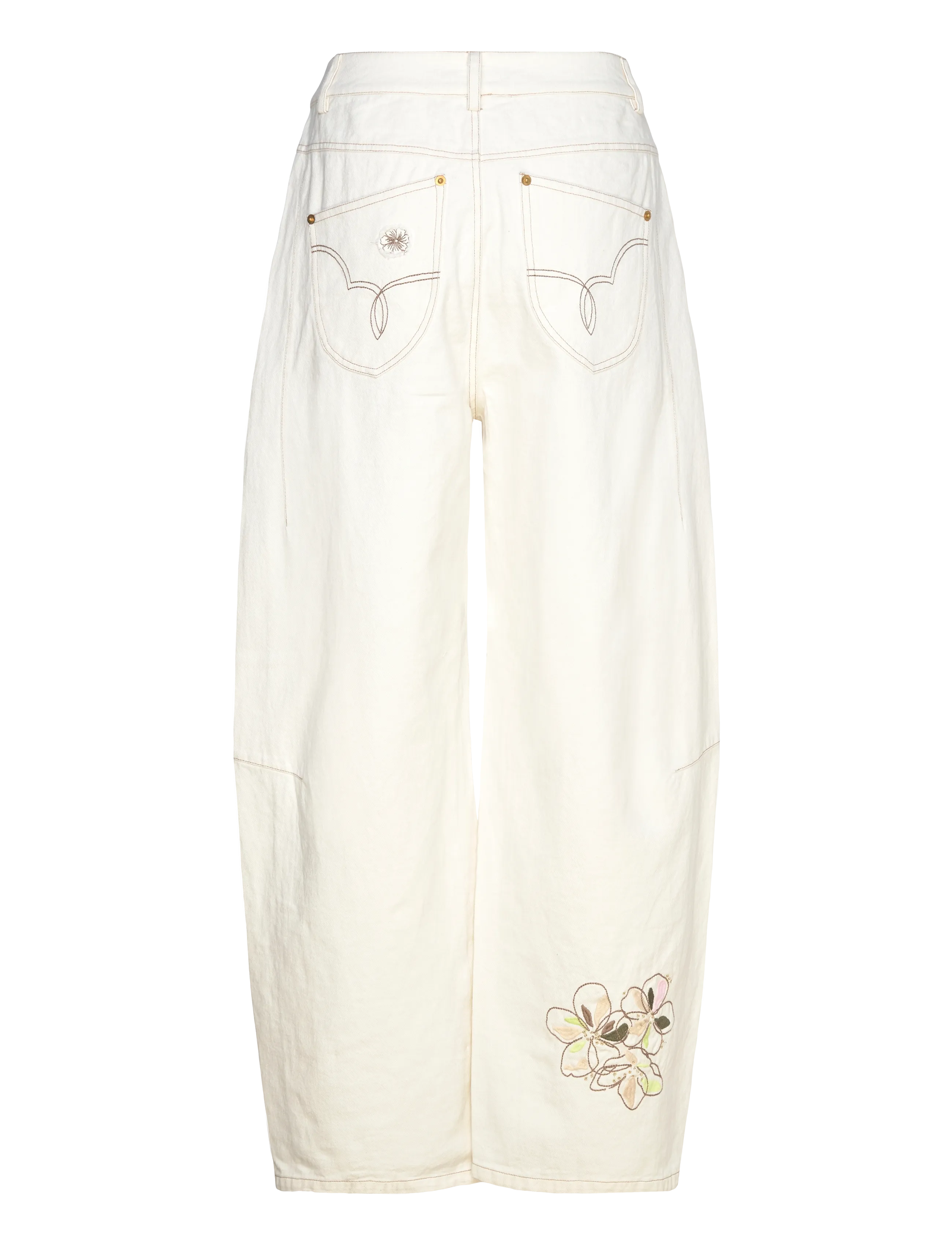Coster Copenhagen - Embroidered pants - Anna fit - barrel jeans - pearl - 2