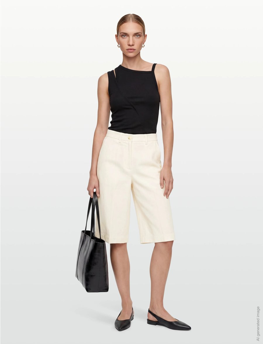 Coster Copenhagen - Shorts in linen - Petra fit - bermuda-shortsit - off white - 0