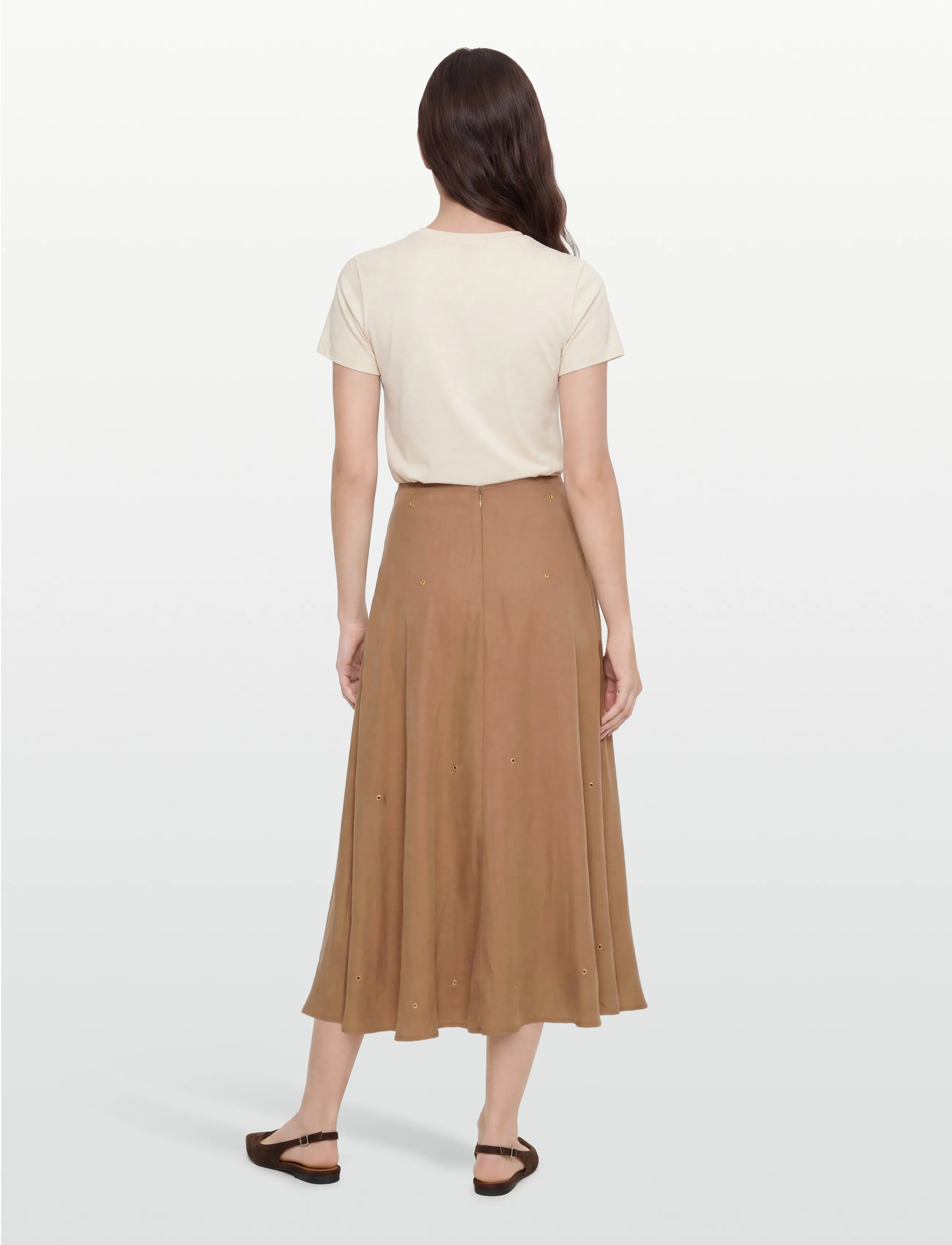 Coster Copenhagen - Skirt with eyelets - maxi nederdele - golden latte - 4