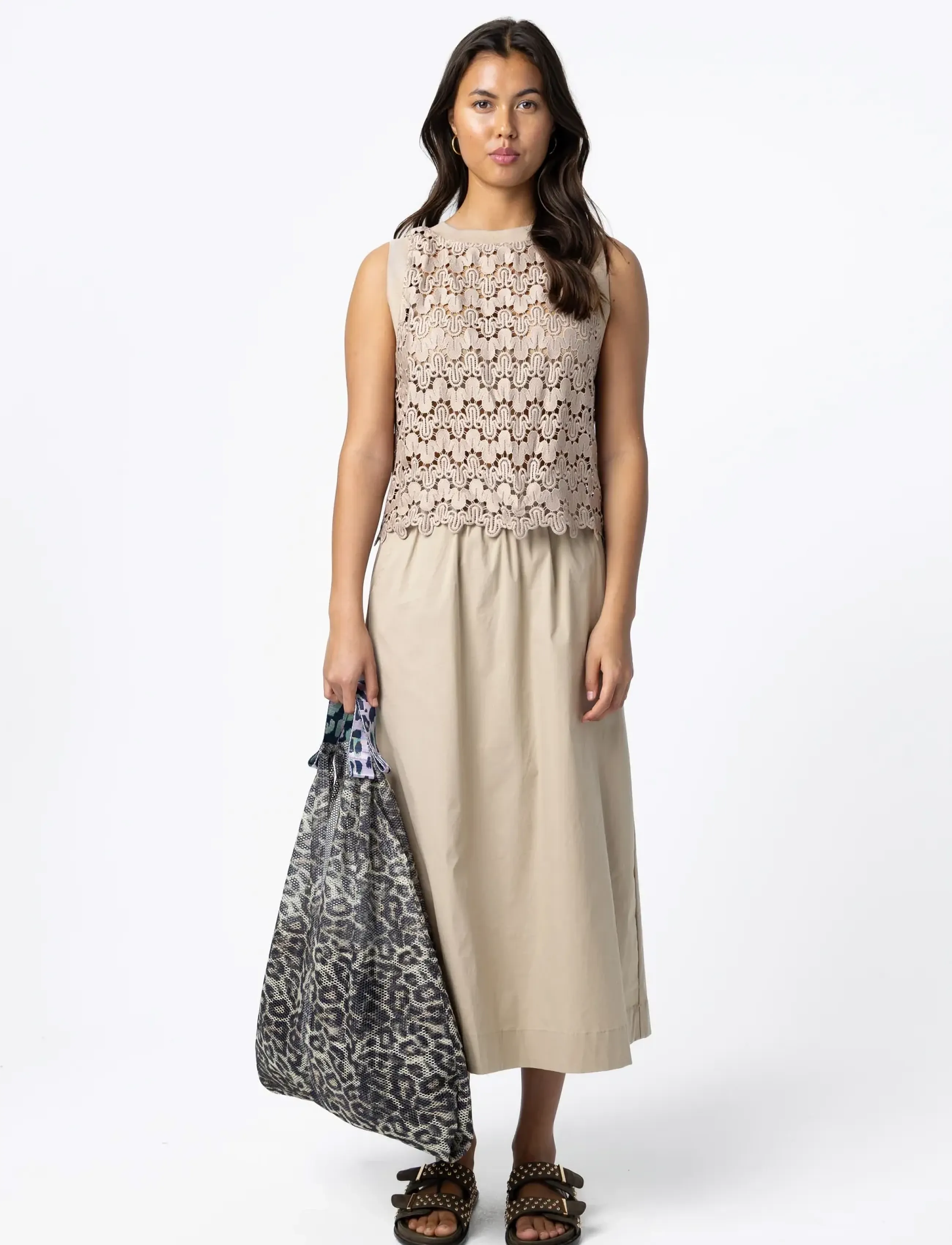 Coster Copenhagen PHOEBE long skirt - Midi nederdele - SAND / beige