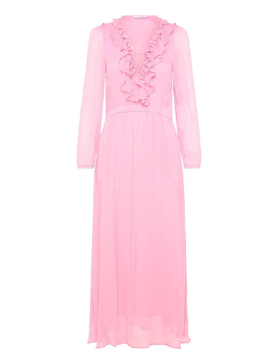 Coster Copenhagen - Long ruffle dress - suvekleidid - fuschia - 0