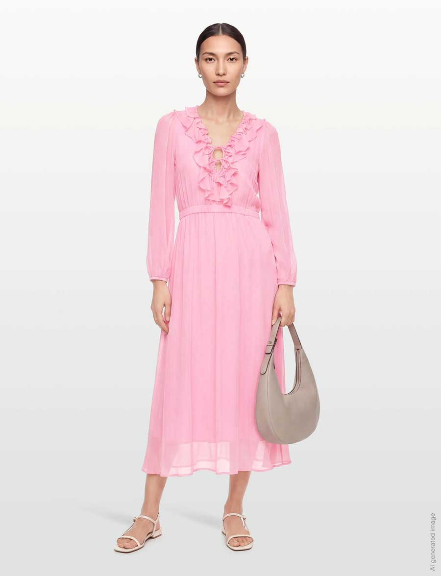 Coster Copenhagen - Long ruffle dress - zomerjurken - fuschia - 0