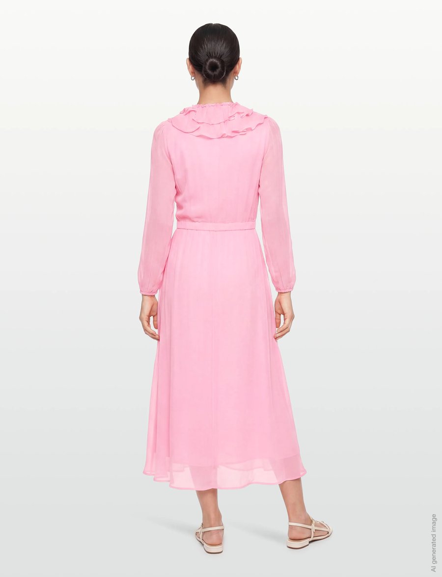 Coster Copenhagen - Long ruffle dress - zomerjurken - fuschia - 4